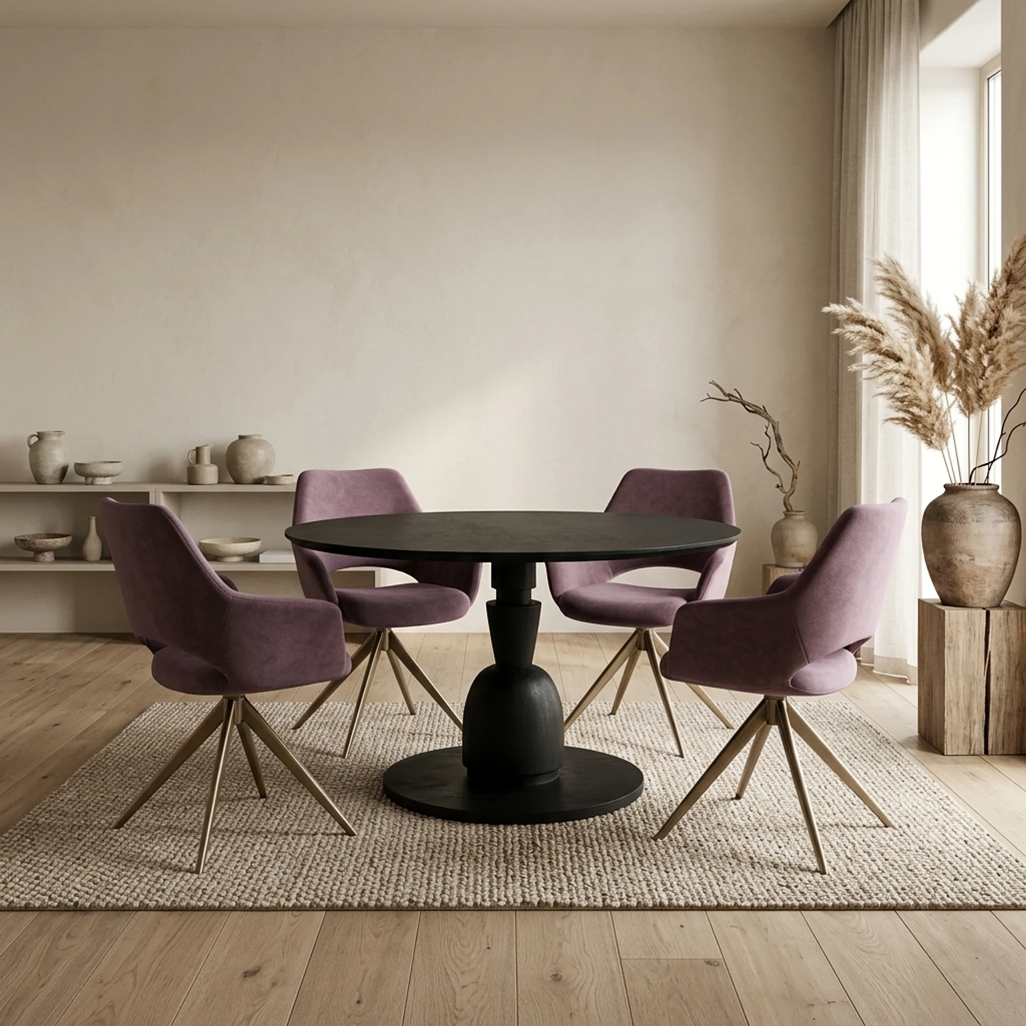 Brunello Esszimmertisch schwarz rund 50 cm - Tower Living