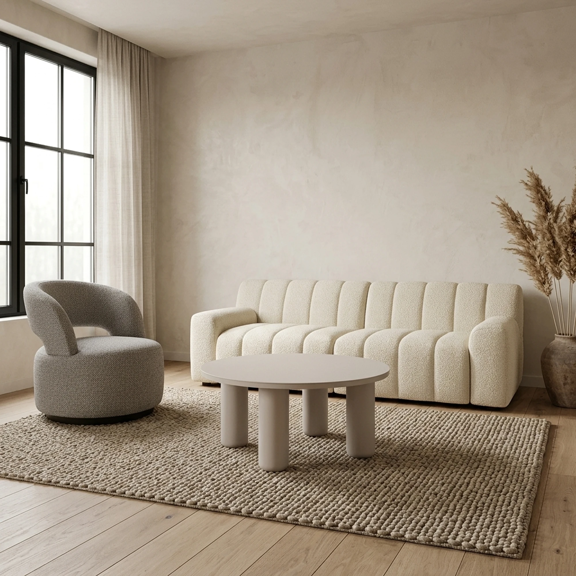 Gartencouchtisch Quinn light beige 86Ø - Richmond Interiors
