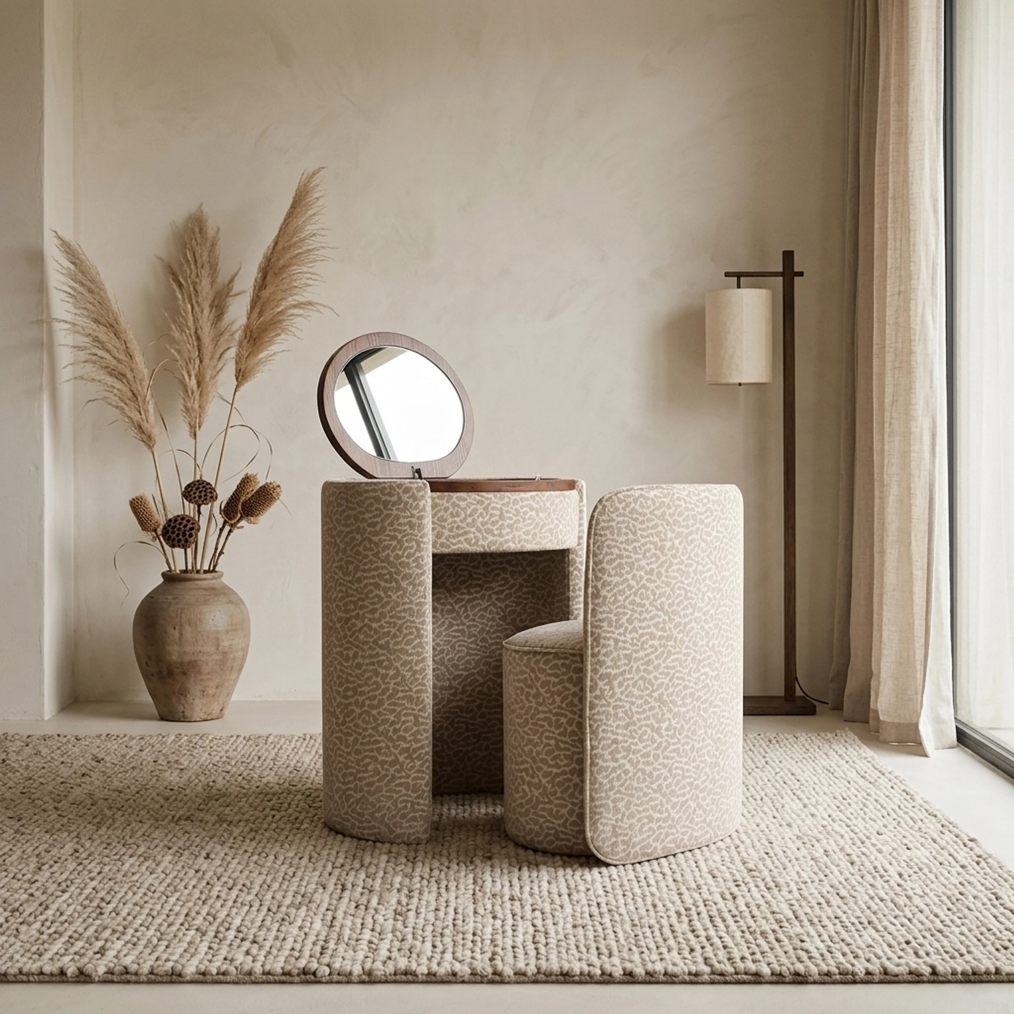 Schreibtisch Roxenne beige leopard dressing table - Richmond Interiors