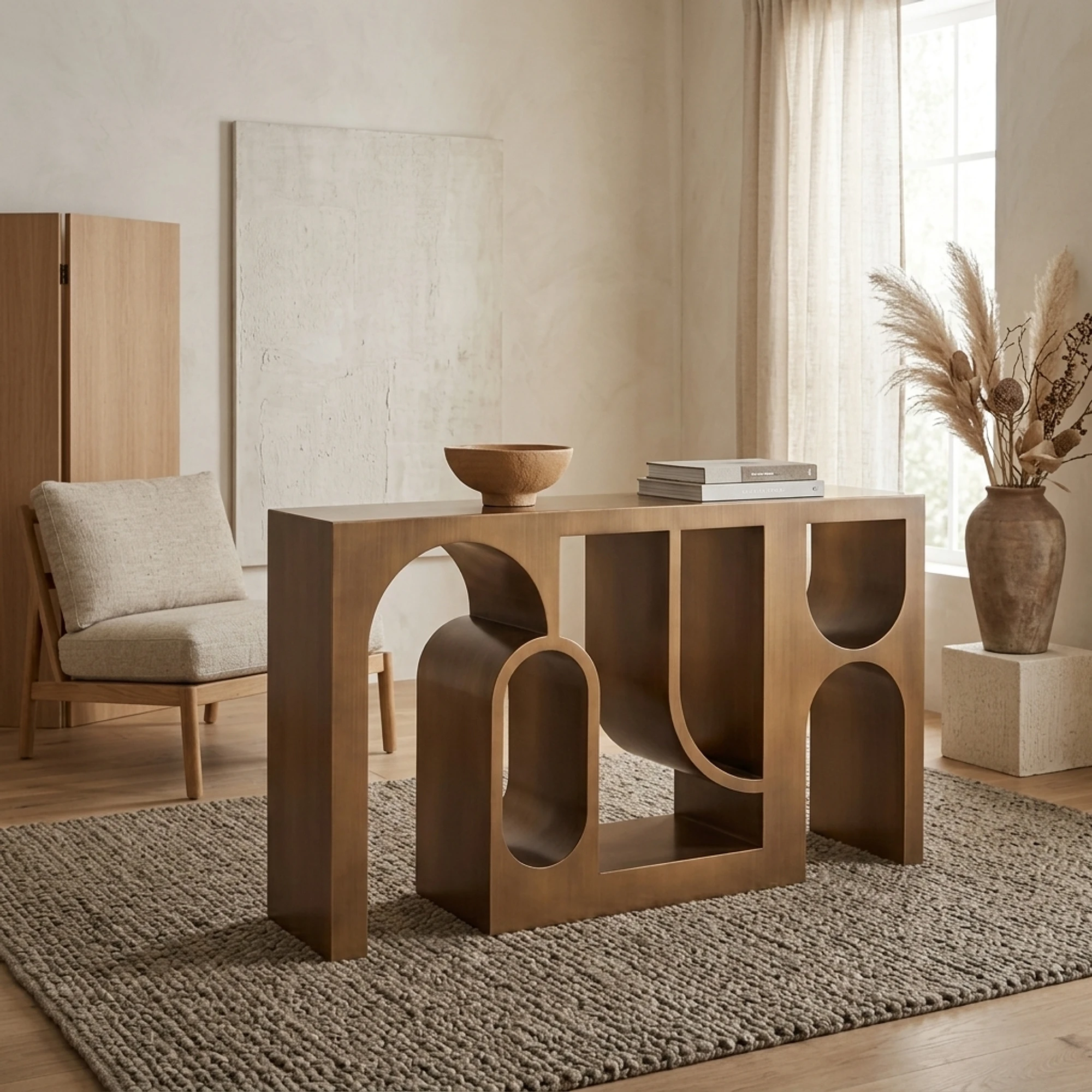 Console Alexander Jones brushed gold (Lugano) - Richmond Interiors