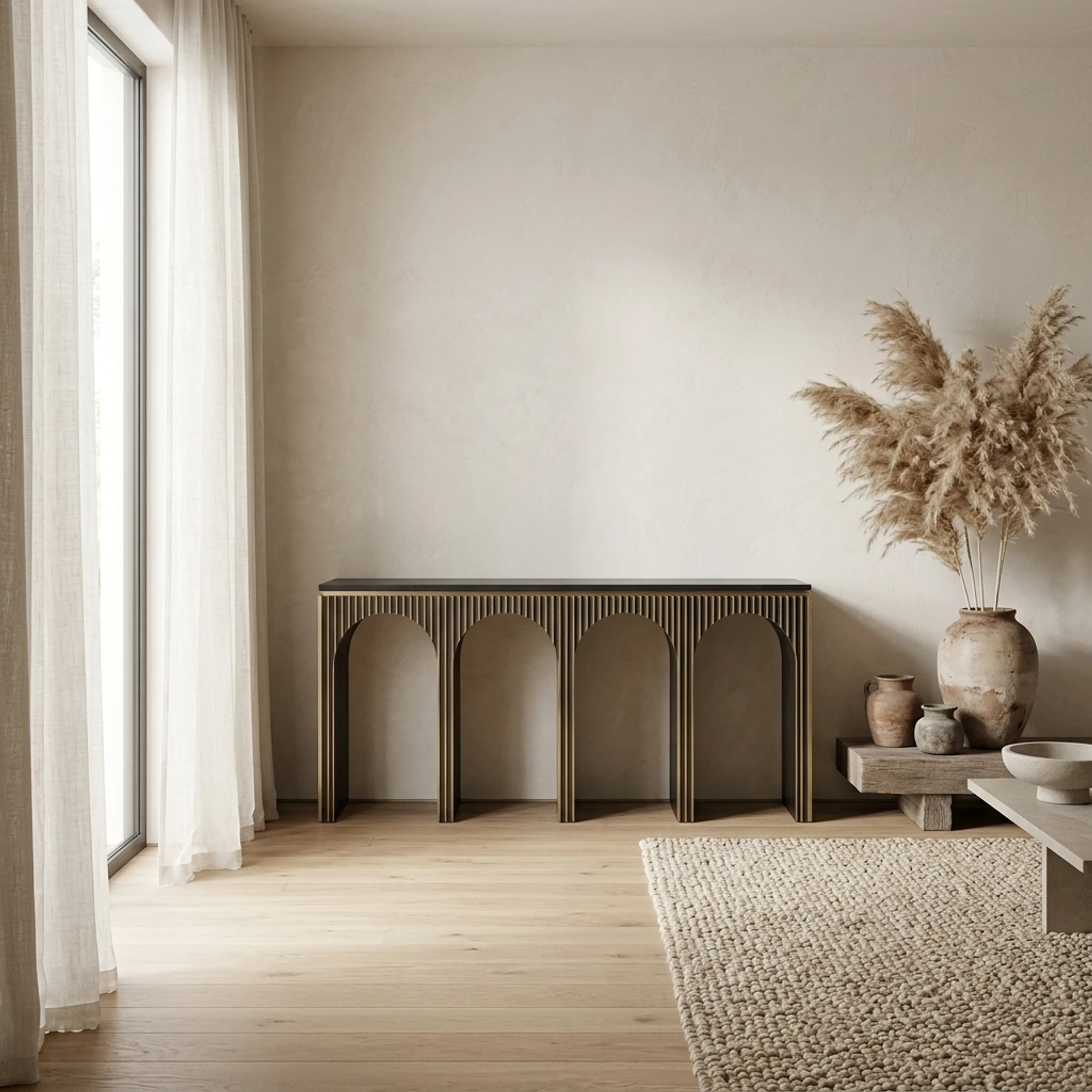 Console Les Arcs brushed gold - Richmond Interiors