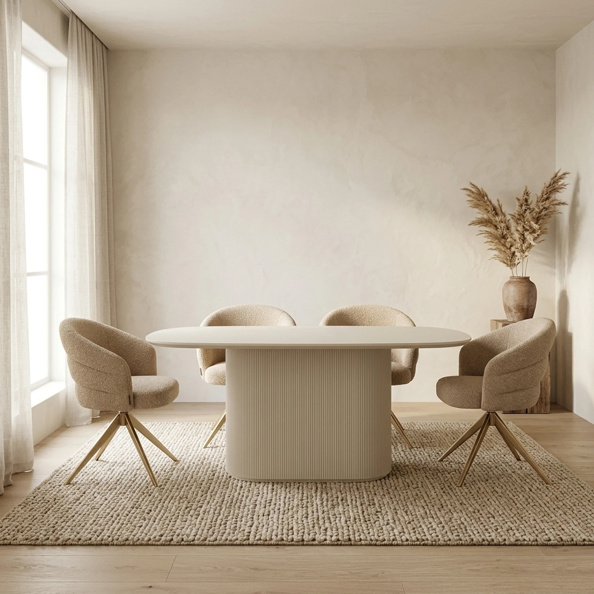 Corbetta dining table beige Danish oval - Tower Living