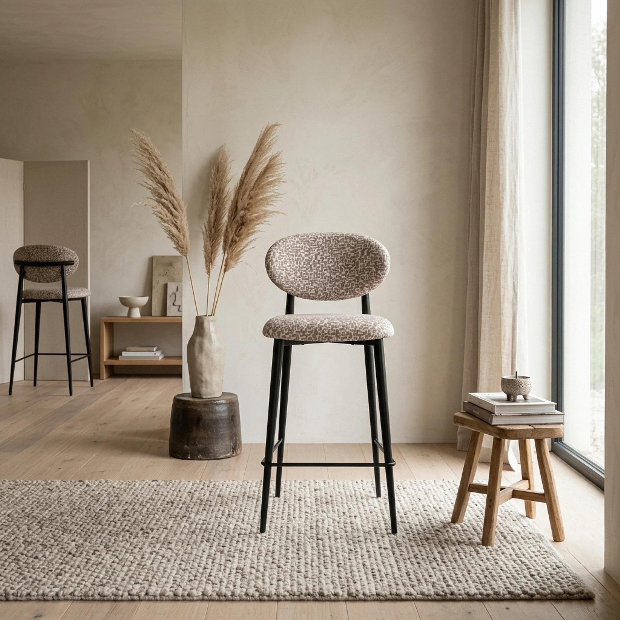 Counterstoel Dantes natural geo brandvertragend - Richmond Interiors