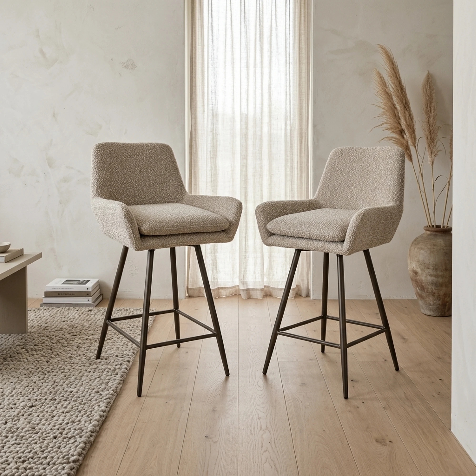 Counterstoel Linsey natural chunky draaibaar (set van 2) - Richmond Interiors
