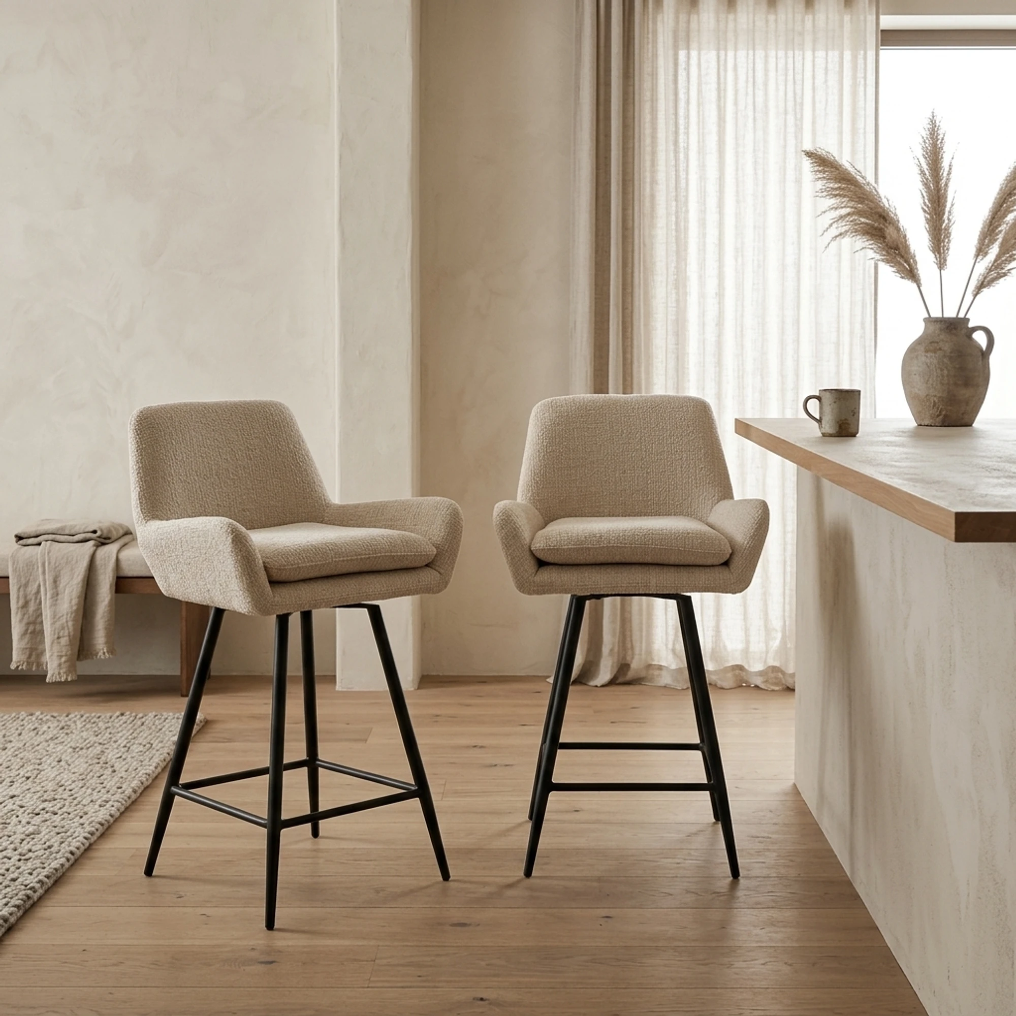 Counterstoel Linsey niagara beige (set van 2) - Richmond Interiors