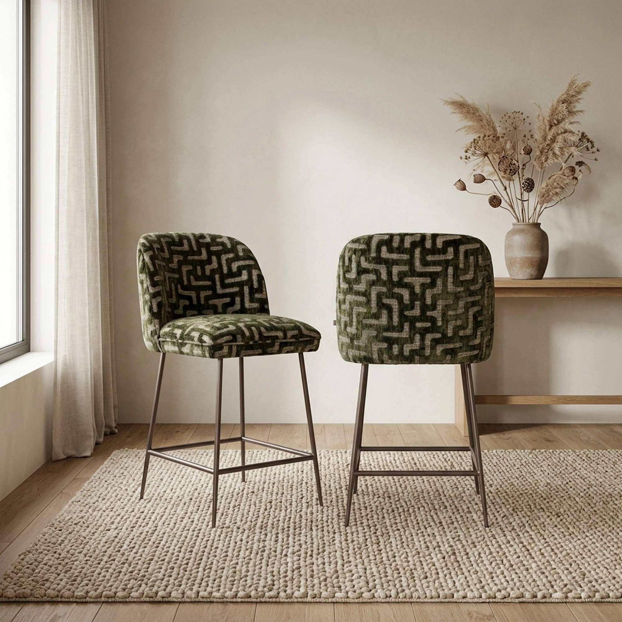 Counterstoel Pullitzer moss labyrinth - Richmond Interiors