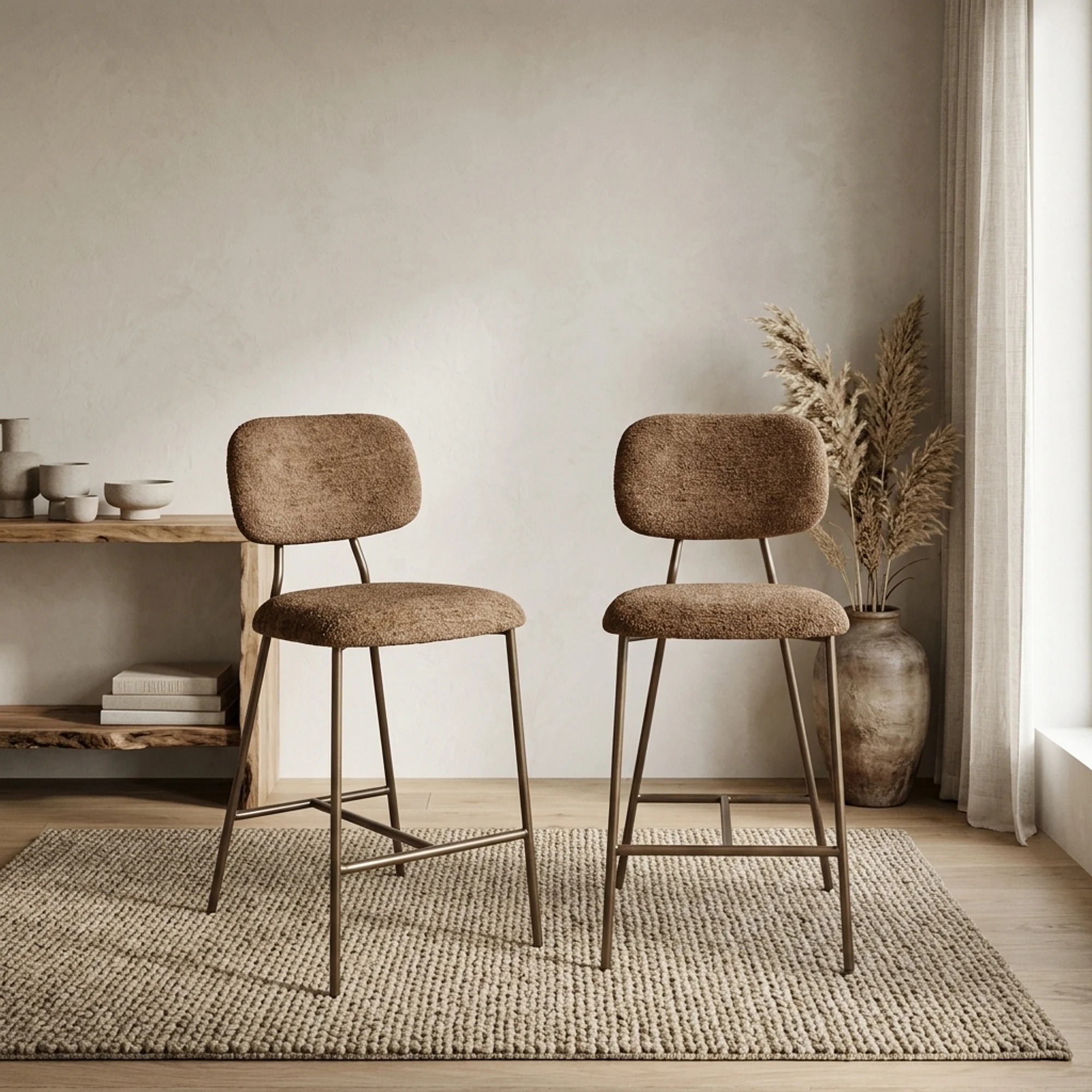 Counterstoel Xenia brandy fusion brandvertragend (set van 2) - Richmond Interiors