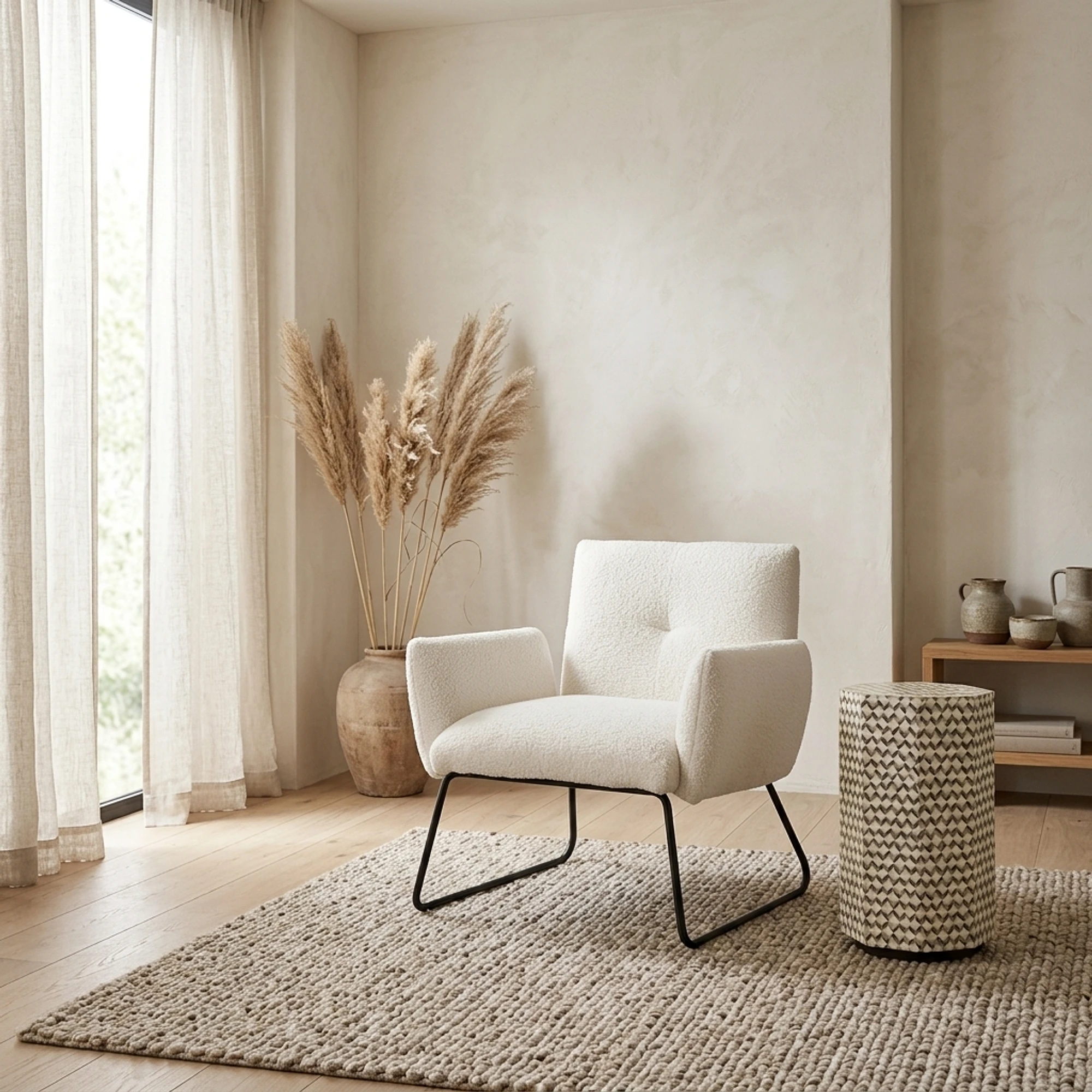 Armchair Dante Teddy MJ81 White - Tower Living