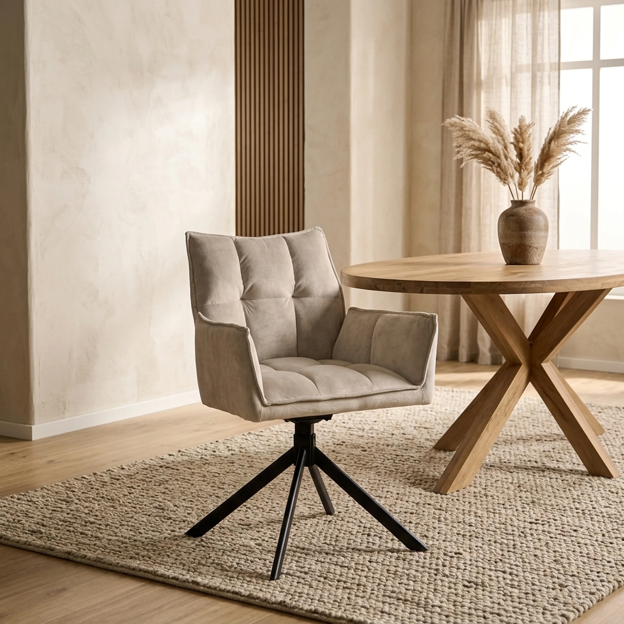 Draaibare eetkamerstoel Dani Champagne Velvet - Starfurn