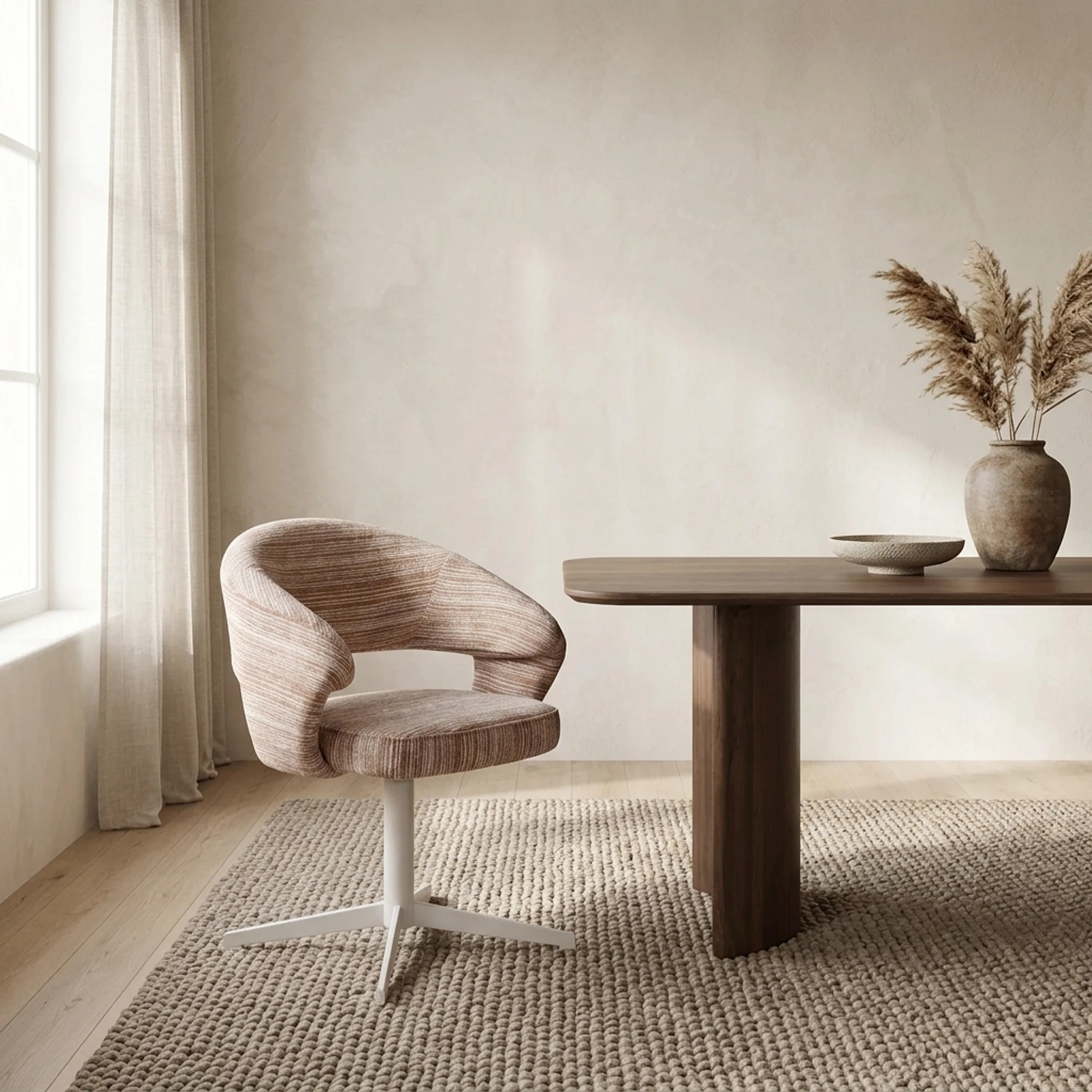 Draaibare eetkamerstoel Jade Taupe - Starfurn