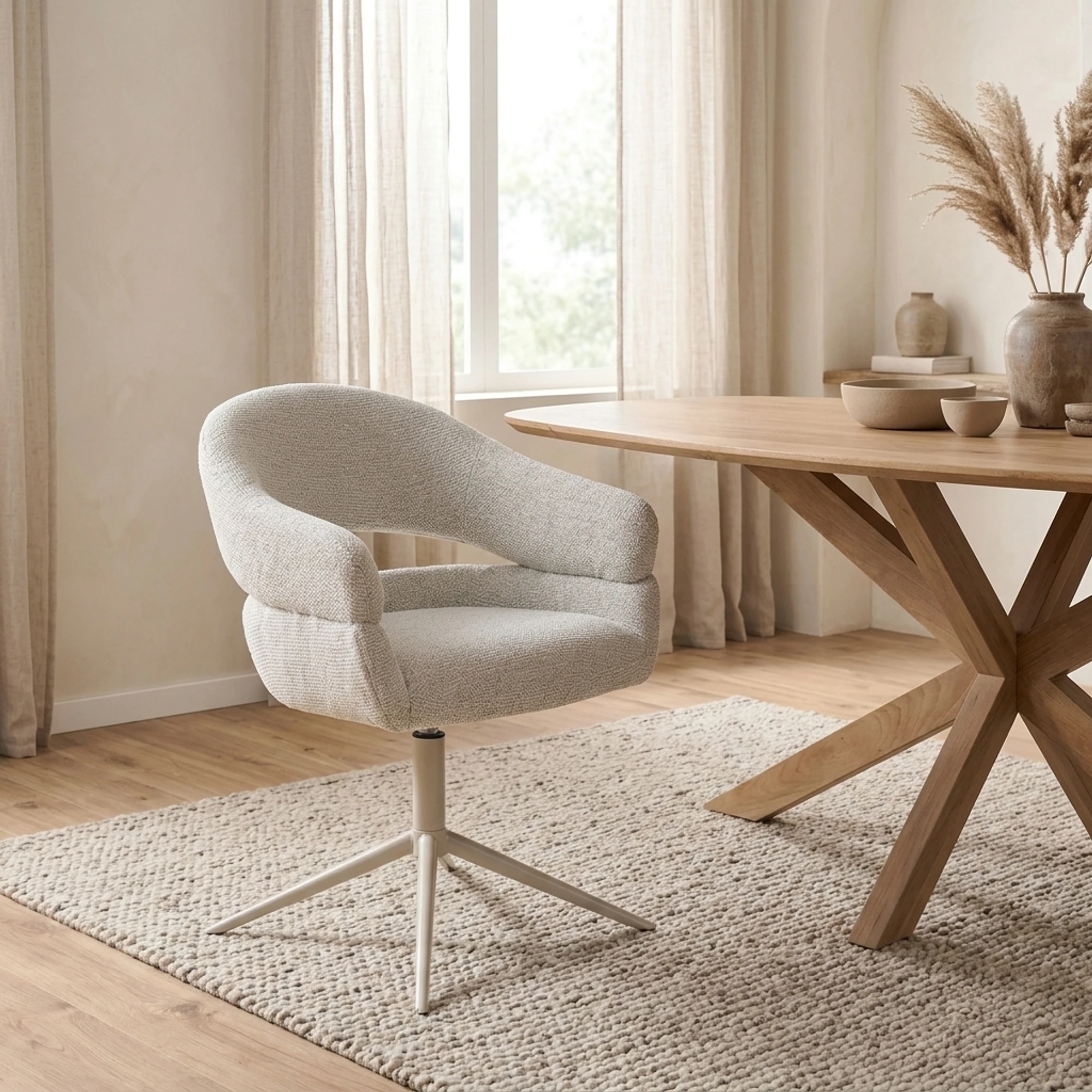 Draaibare eetkamerstoel Lily Beige - Starfurn