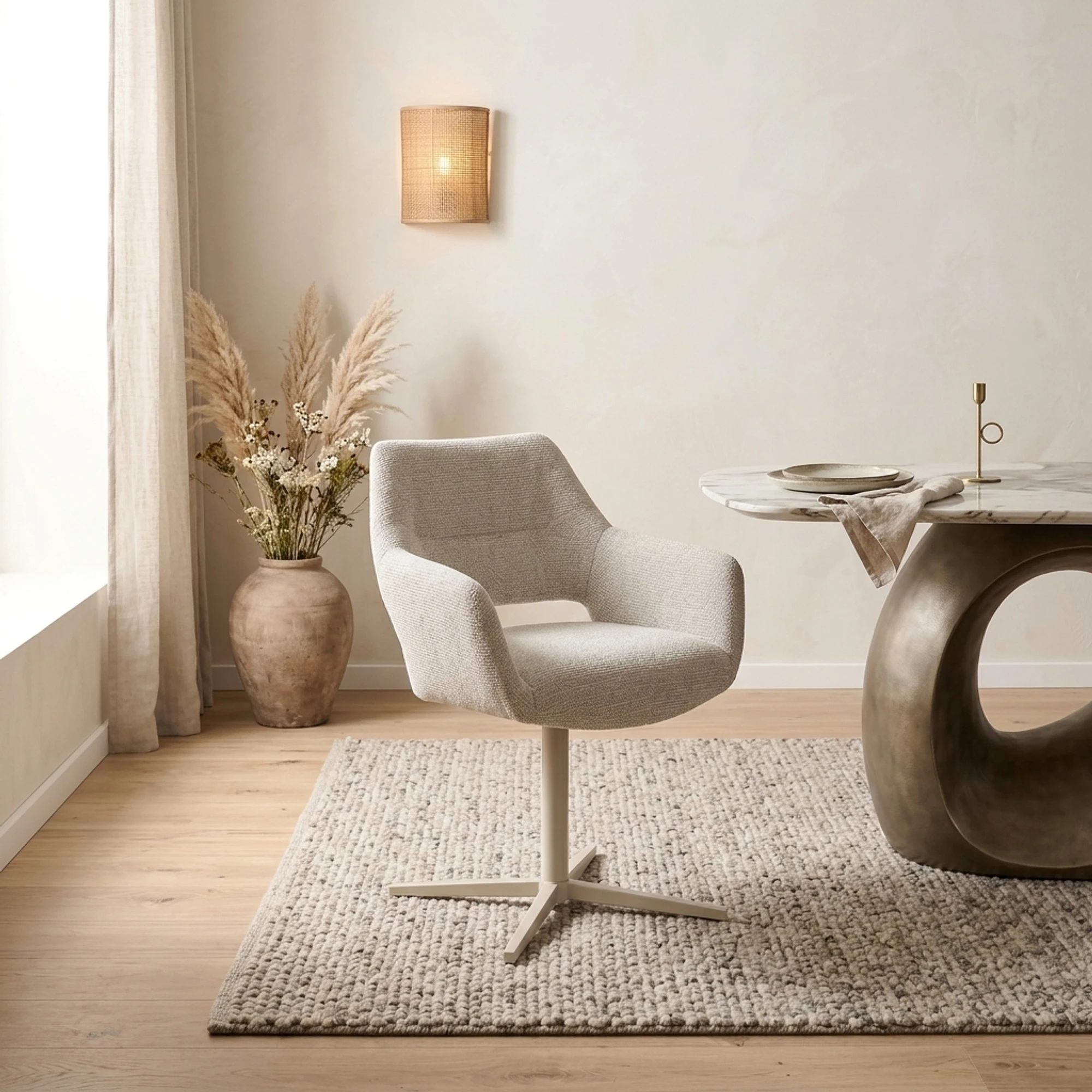 Draaibare eetkamerstoel Lux Beige - Starfurn
