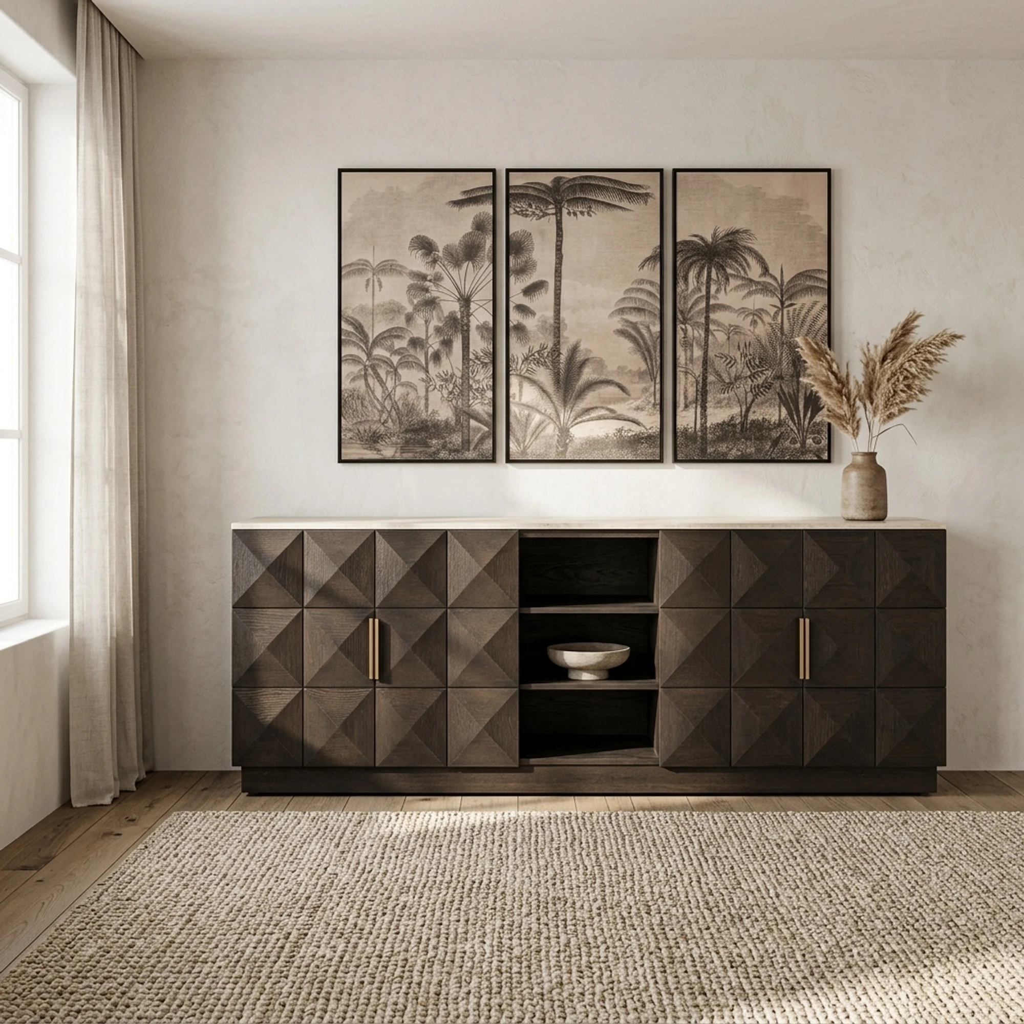 Sideboard Claremont brown 4-doors 2-shelves - Richmond Interiors