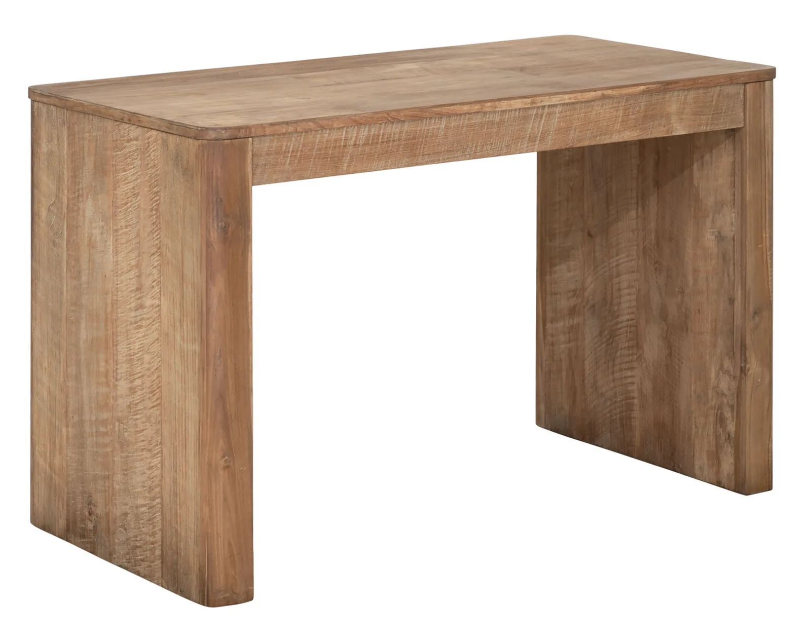 Schreibtisch Bliss auf weißem Hintergrund, mit einer Nahaufnahme der Holztextur und des Designs - DTP Home