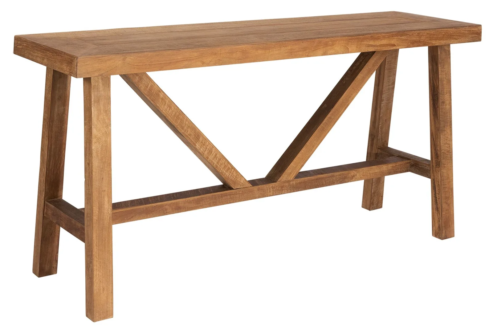 Sidetable Monastery op witte achtergrond, met de lange zijde naar voren en de X-vormige poten zichtbaar - DTP Home