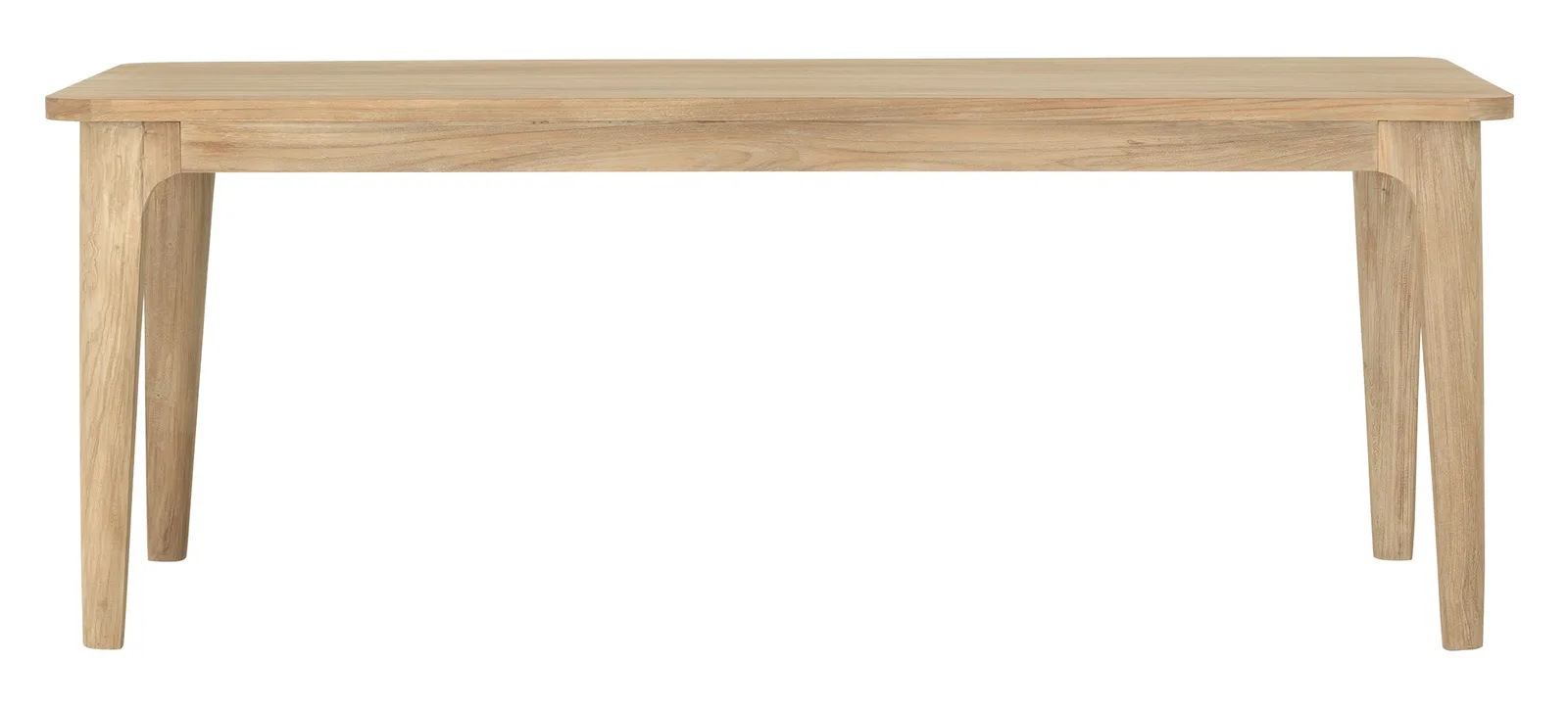 Esstisch Forte auf weißem Hintergrund, mit deutlichem Blick auf die Holzbeine und die Tischplatte - DTP Home