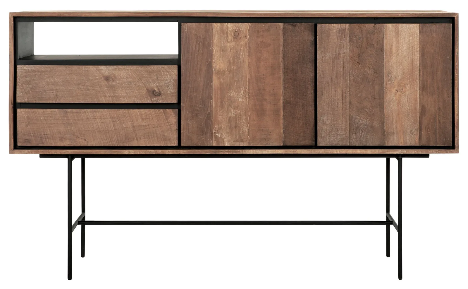 Dressoir Metropole op zwarte metalen poten, staand op een witte achtergrond - DTP Home