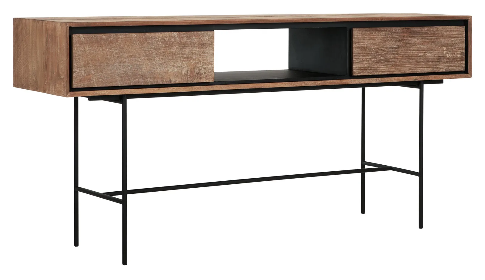 Dressoir Metropole Sideboard op hoge poten, met twee lades en open vak, op een witte achtergrond - DTP Home