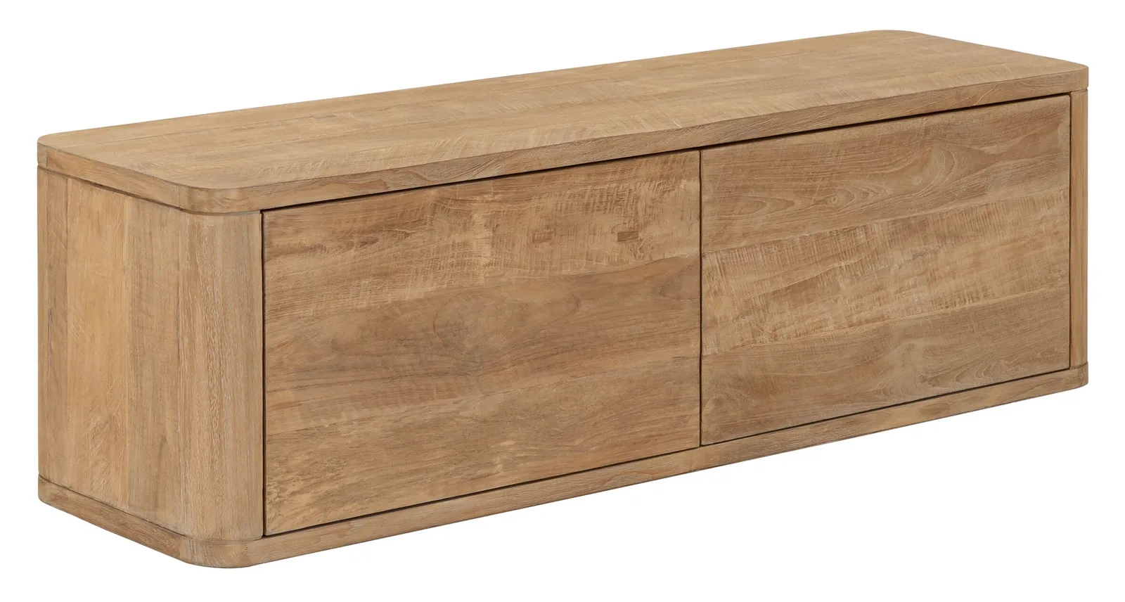 Tv-Möbel Nova klein von DTP Home, ein Holzschrank mit zwei Türen auf weißem Hintergrund