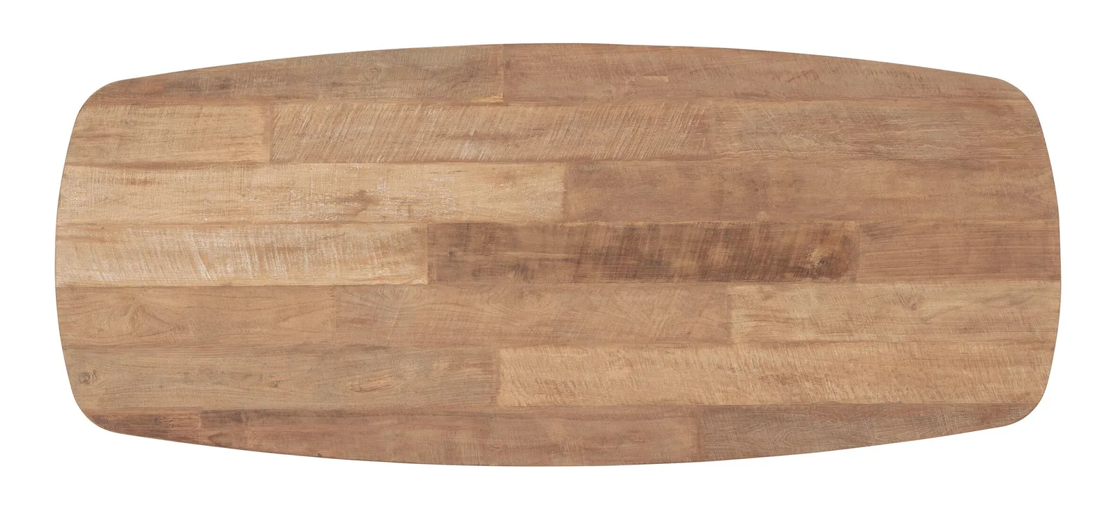 Draufsicht auf den rechteckigen Esstisch Soho 260 mit einer Tischplatte aus Holzplanken - DTP Home