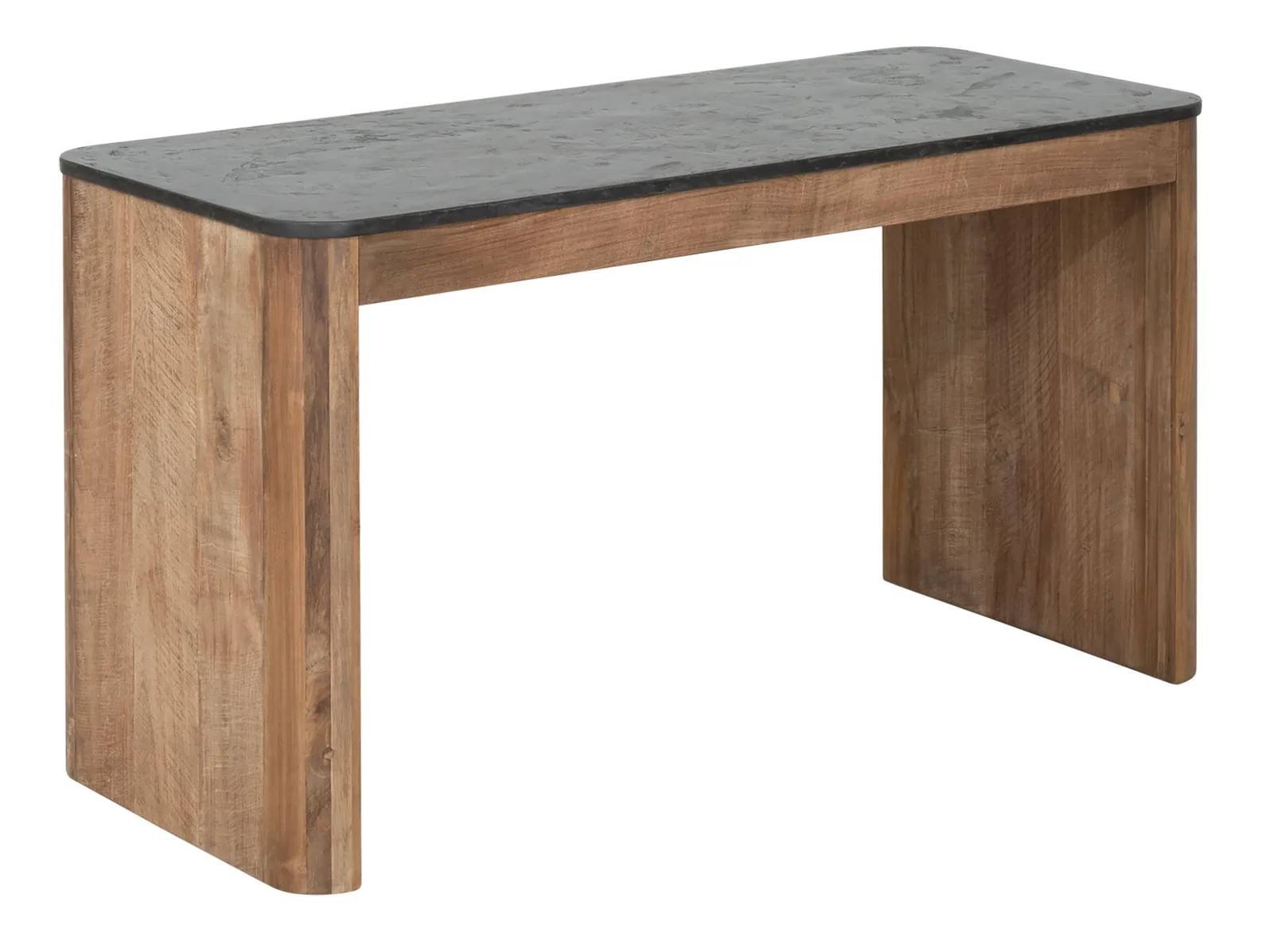 Bureau Soho met een donkergrijs blad en houten onderstel, gefotografeerd op een witte achtergrond - DTP Home
