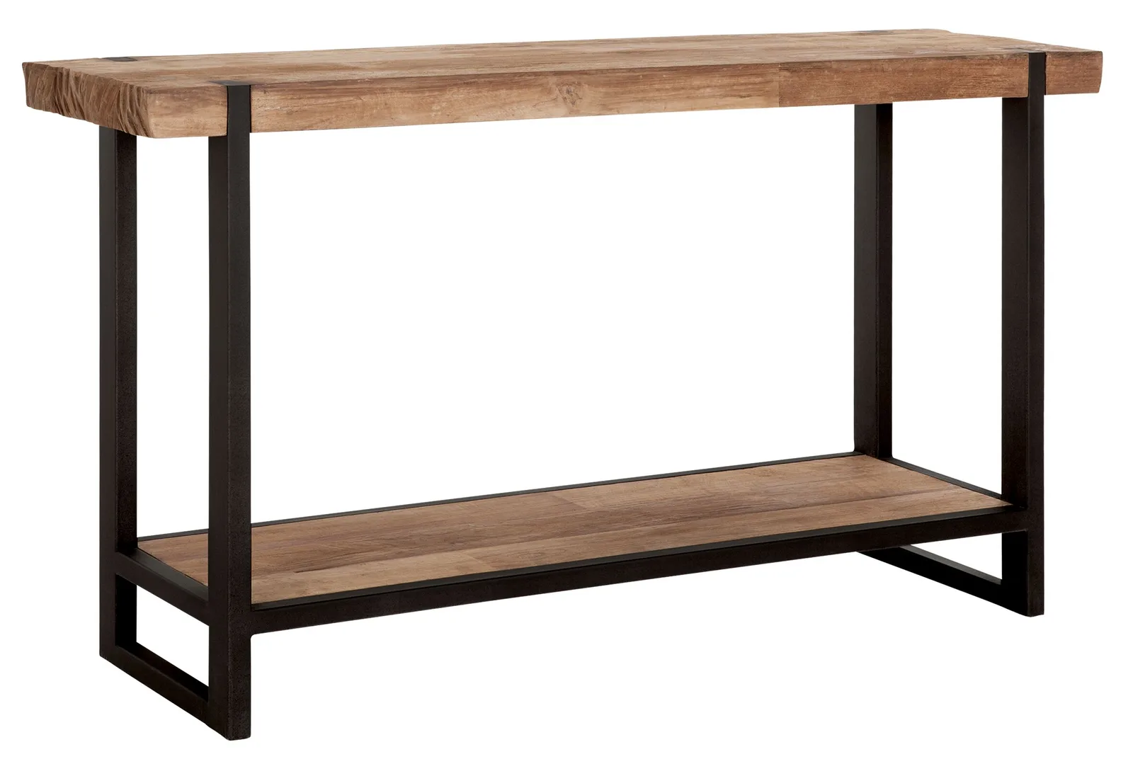 Beistelltisch Beam mit Holzplatte und schwarzem Metallgestell, auf weißem Hintergrund - DTP Home