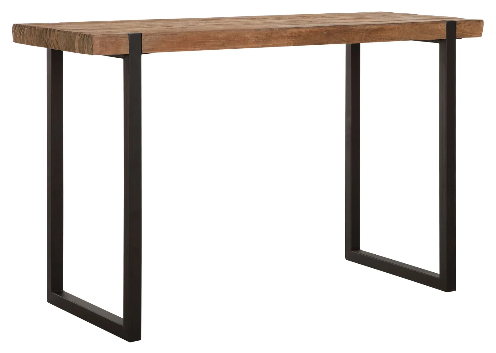 Schreibtisch Beam, ein Holztisch mit schwarzen Metallbeinen auf weißem Hintergrund - DTP Home