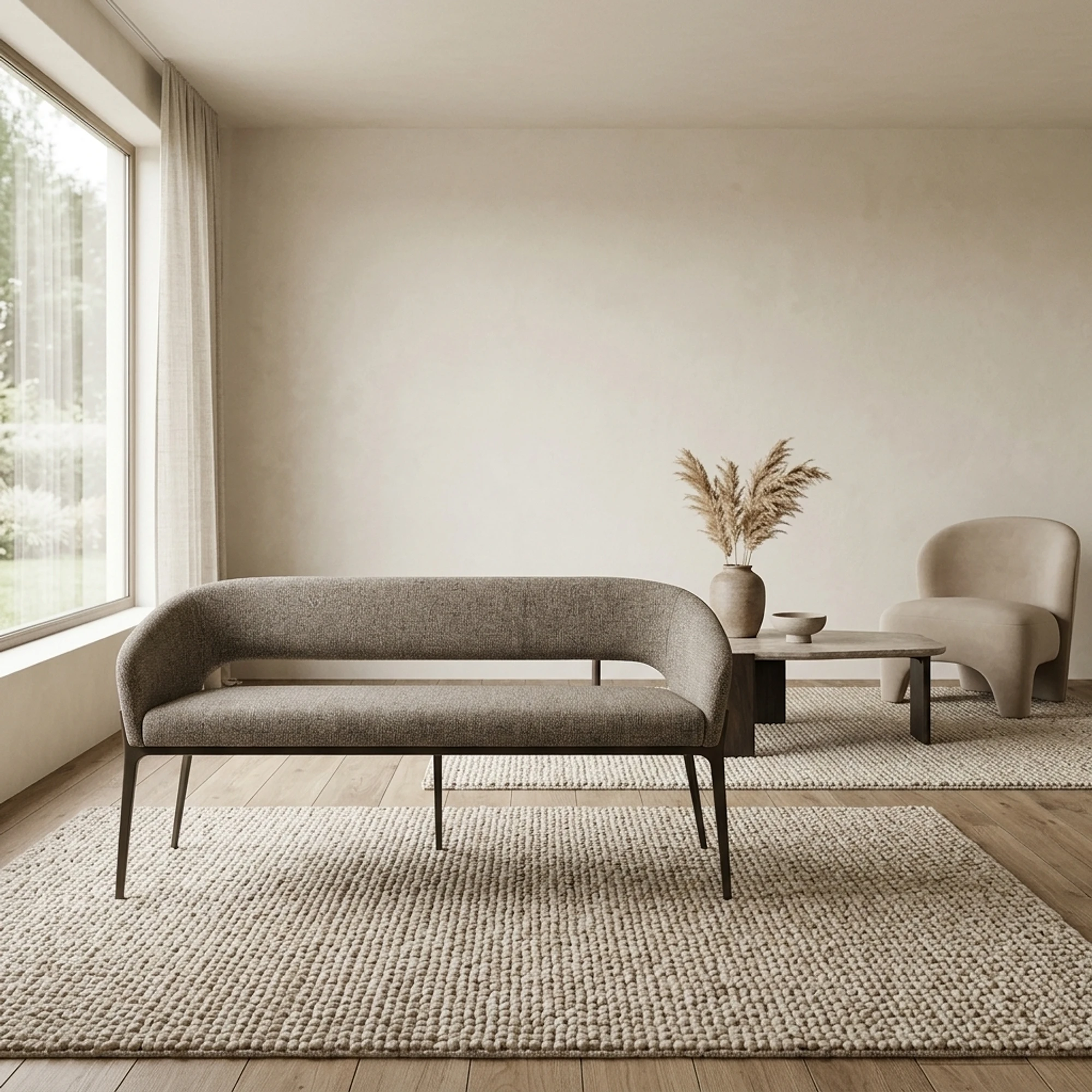 Eetkamer bank Kenzi brown tweed - Richmond Interiors