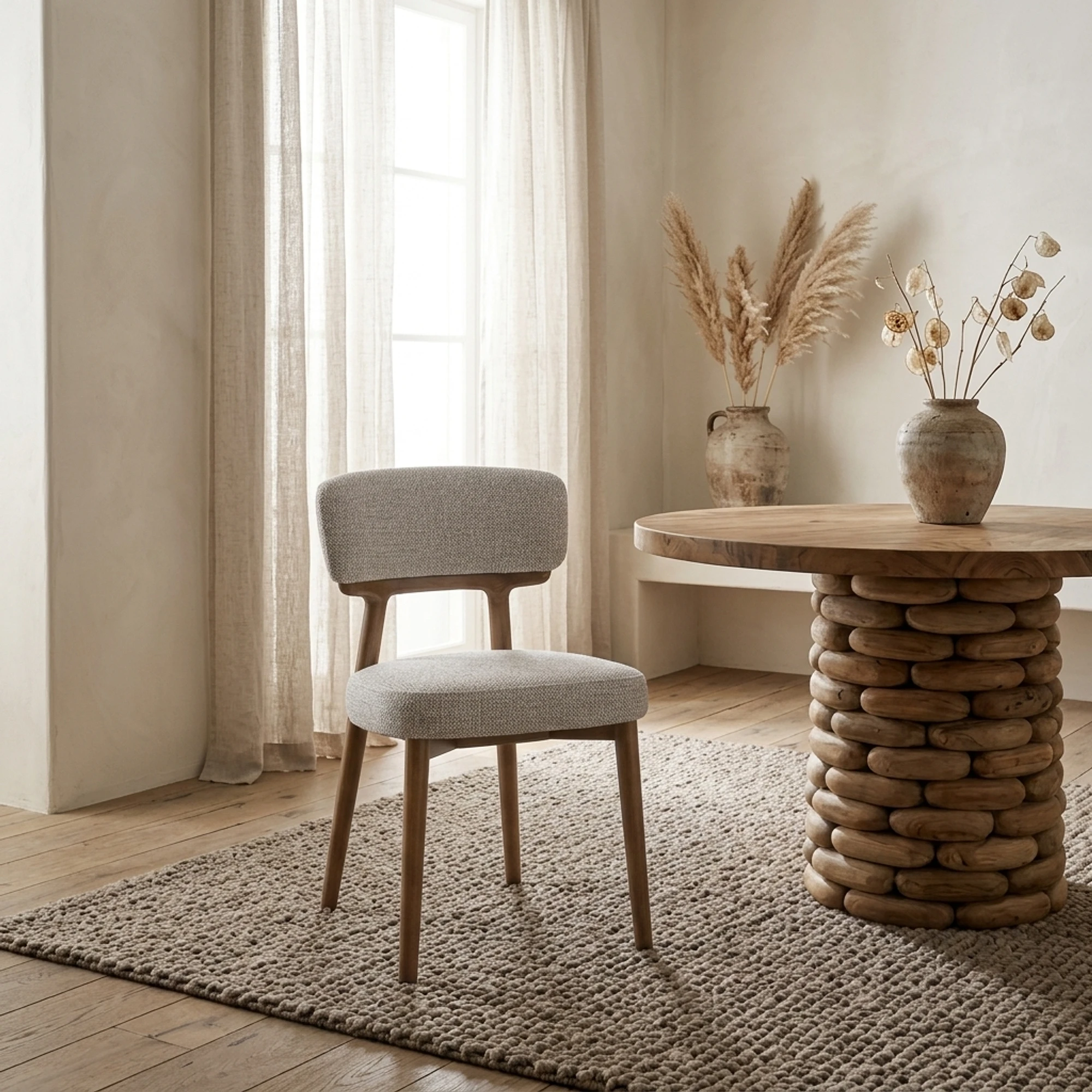 Dining Chair Basker natural fancy fire-retardant (set of 2) - Richmond Interiors