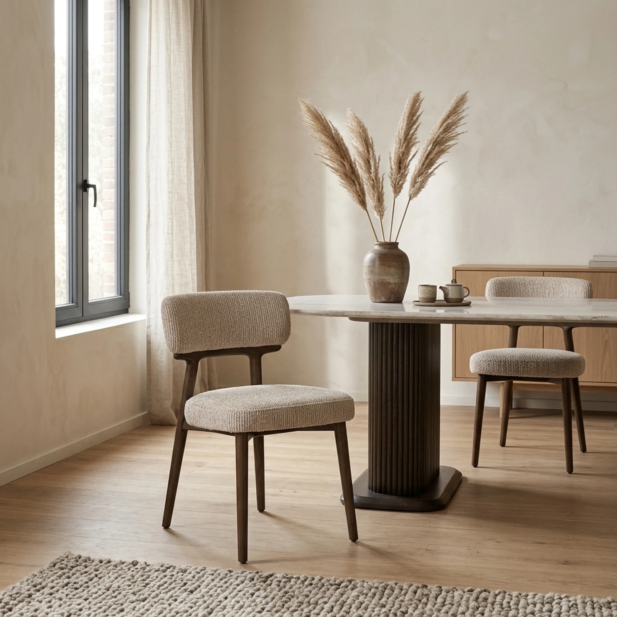 Eetkamerstoel Basker natural linear (set van 2) - Richmond Interiors