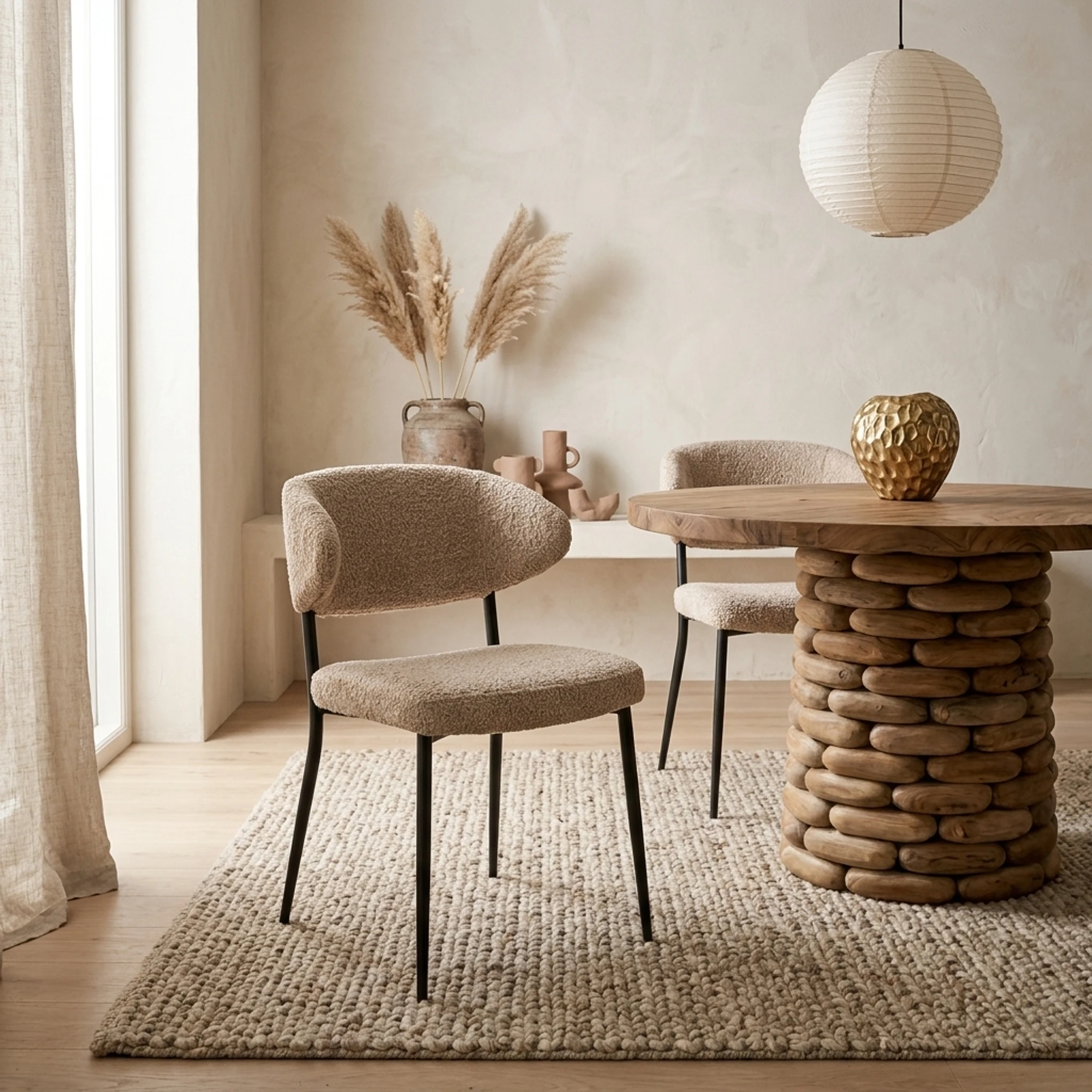 Dining Chair Bea sheep natural (set of 2) - Richmond Interiors