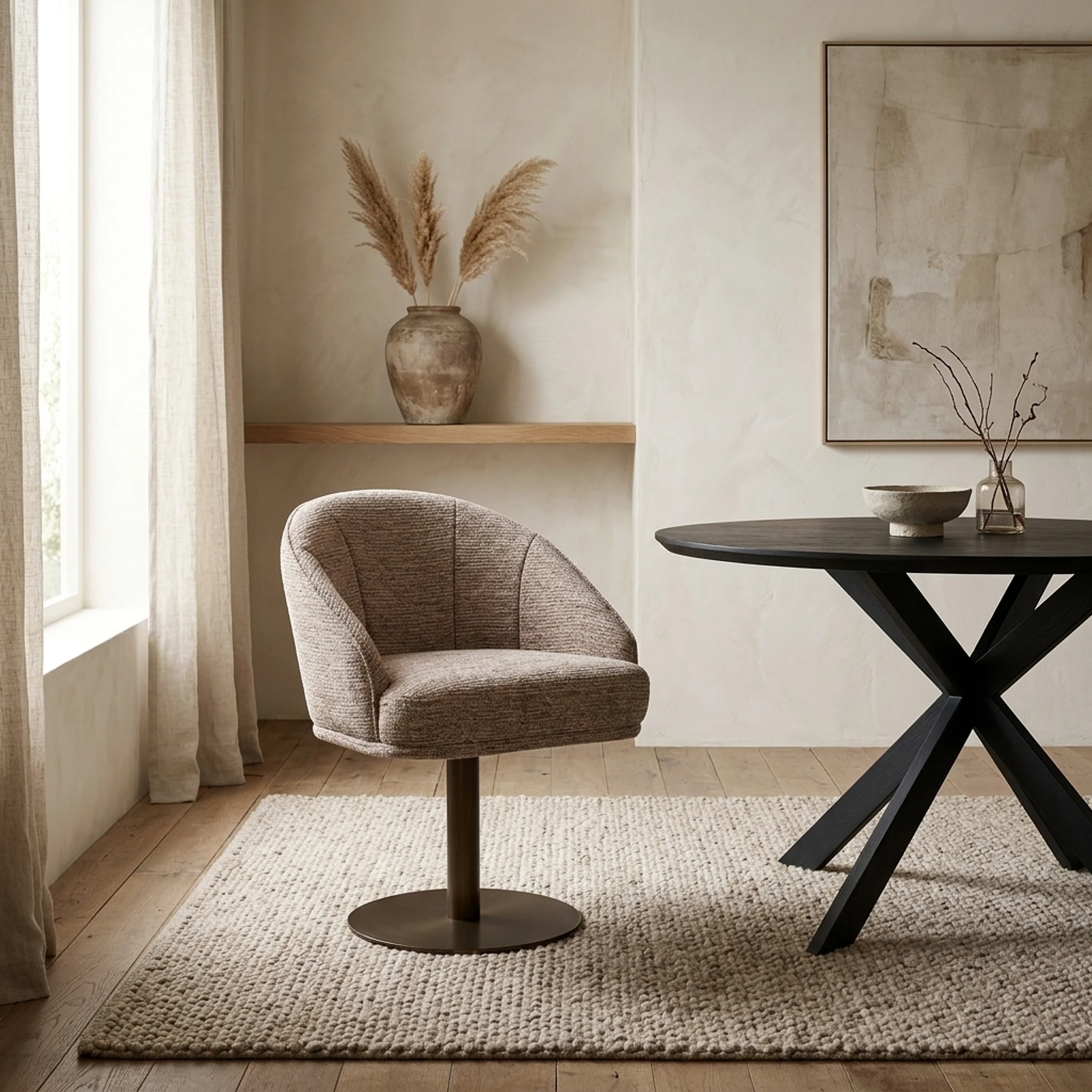 Dining chair Beverly mocca linear swivel - Richmond Interiors