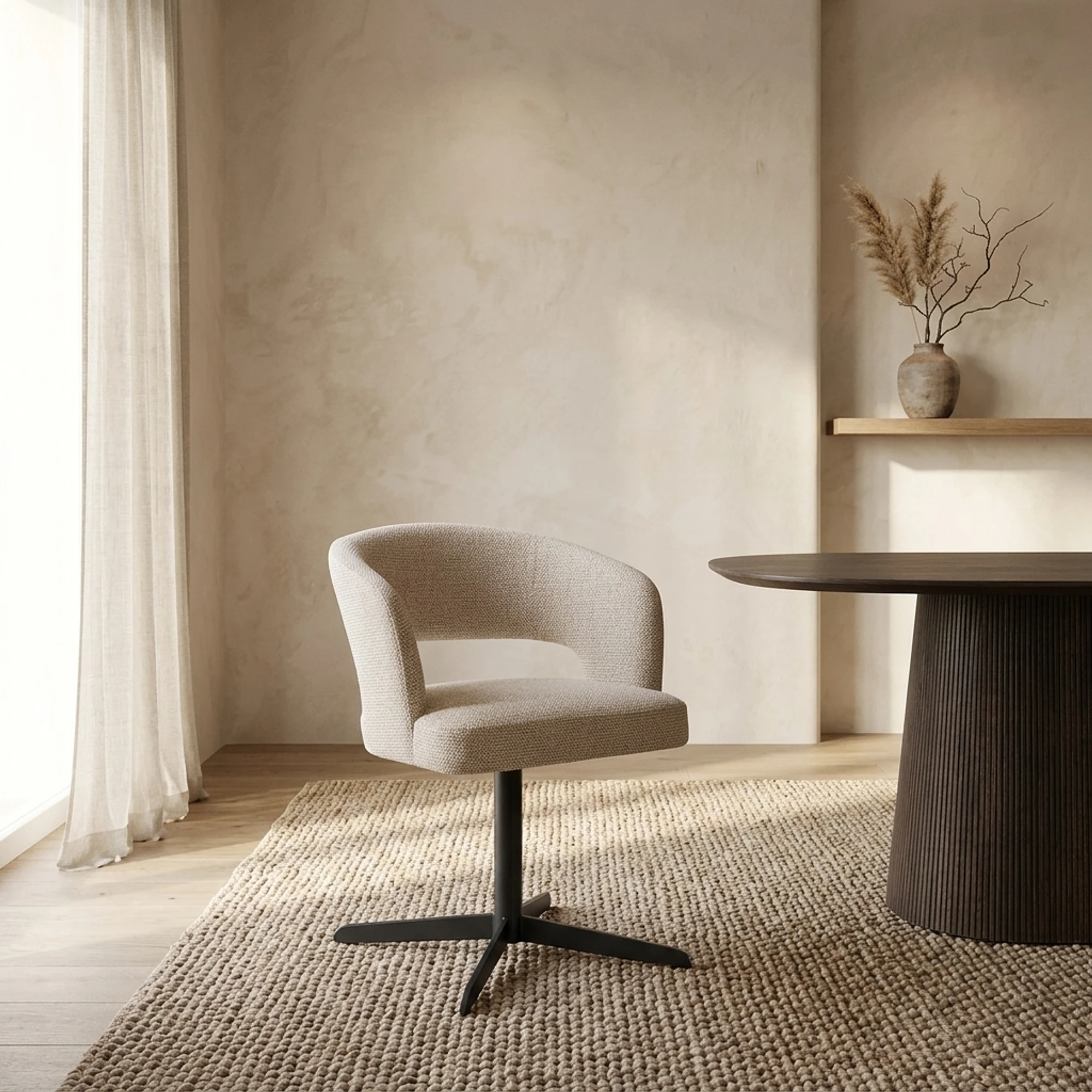 Dining Chair Blanca Natural Fancy Flame Retardant - Richmond Interiors