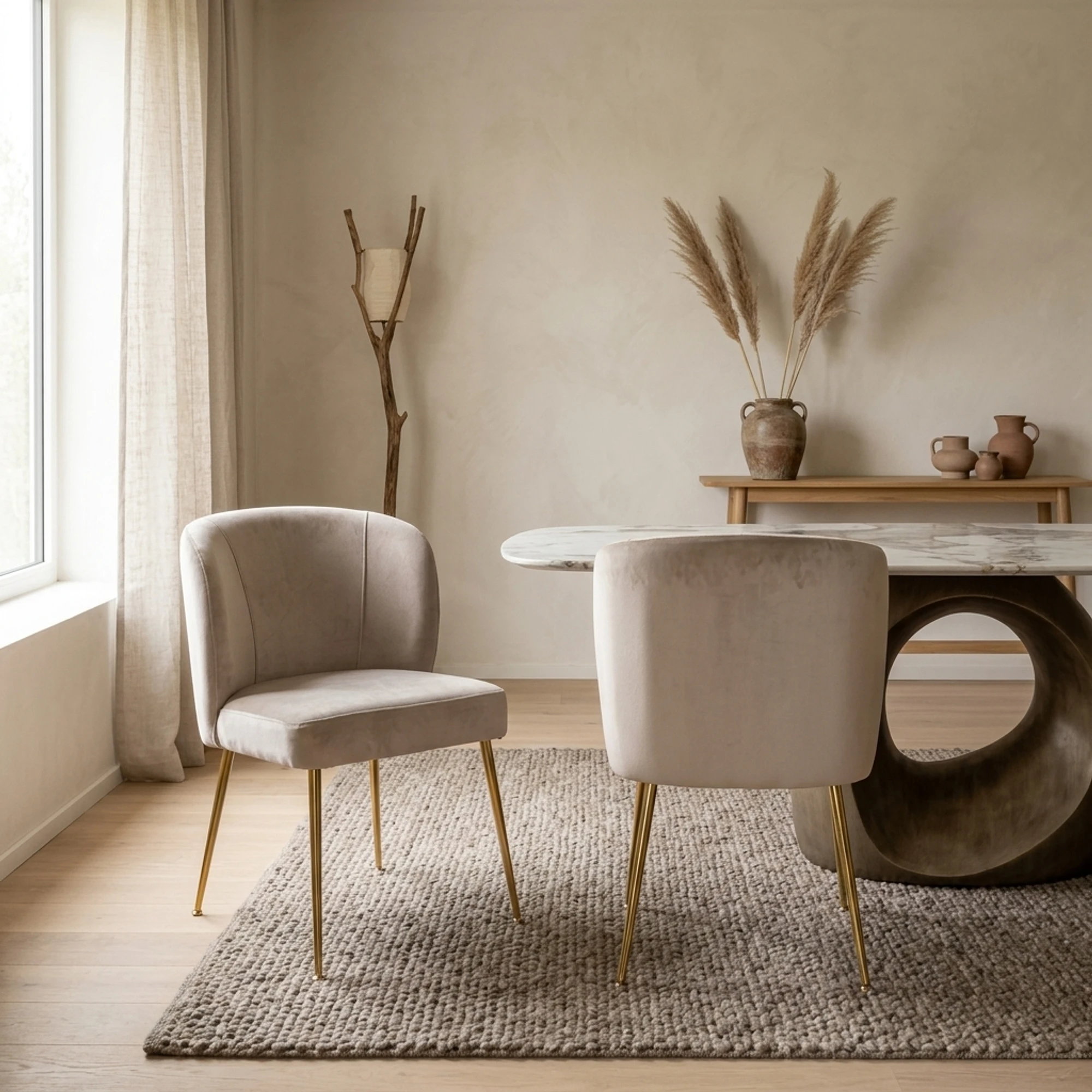 Esszimmerstuhl Cannon khaki velvet - Richmond Interiors