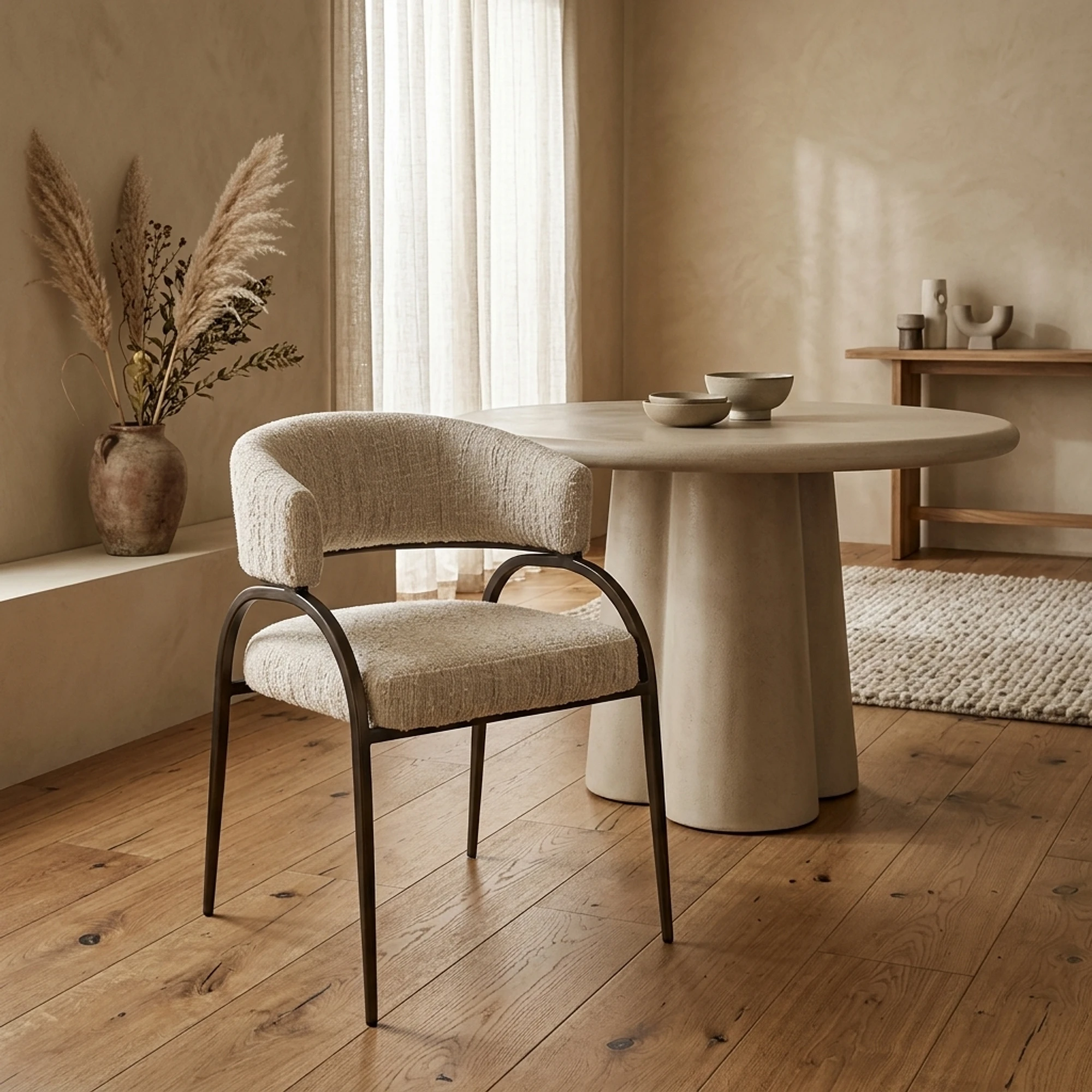 Charda dining chair beige angora - Richmond Interiors