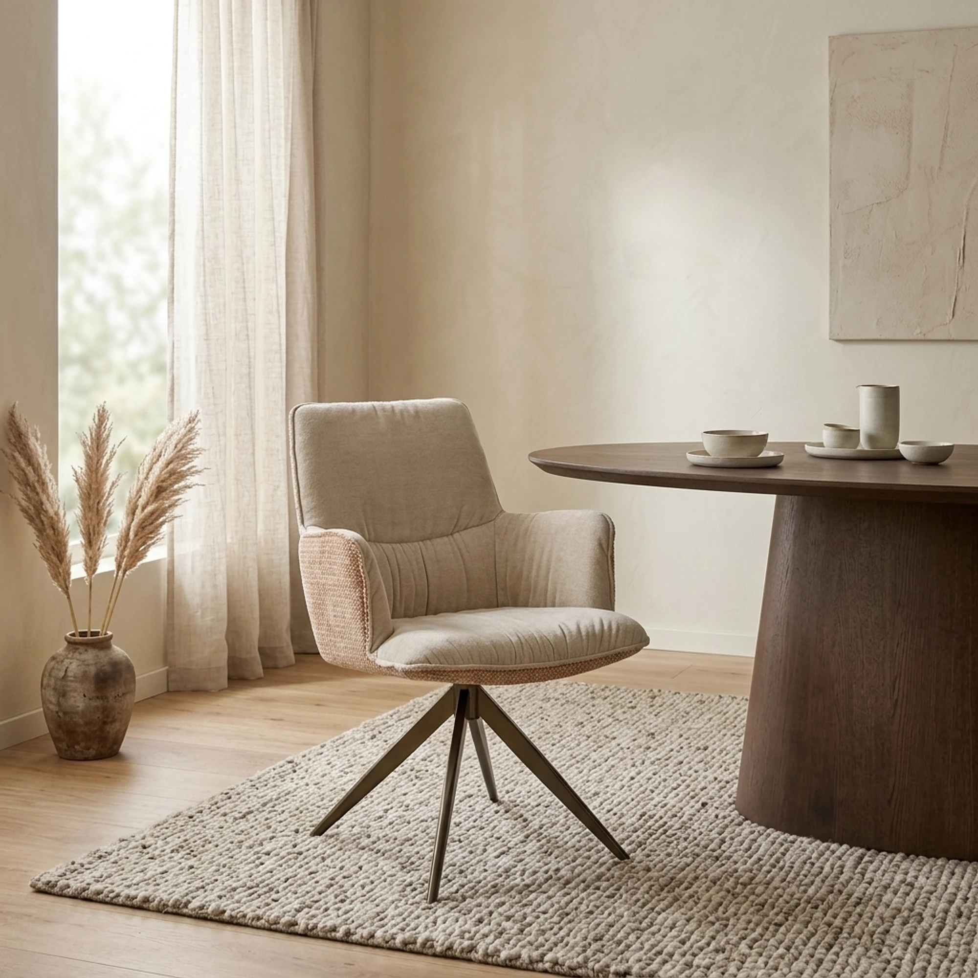 Esszimmerstuhl Chase ginger jacquard drehbar - Richmond Interiors