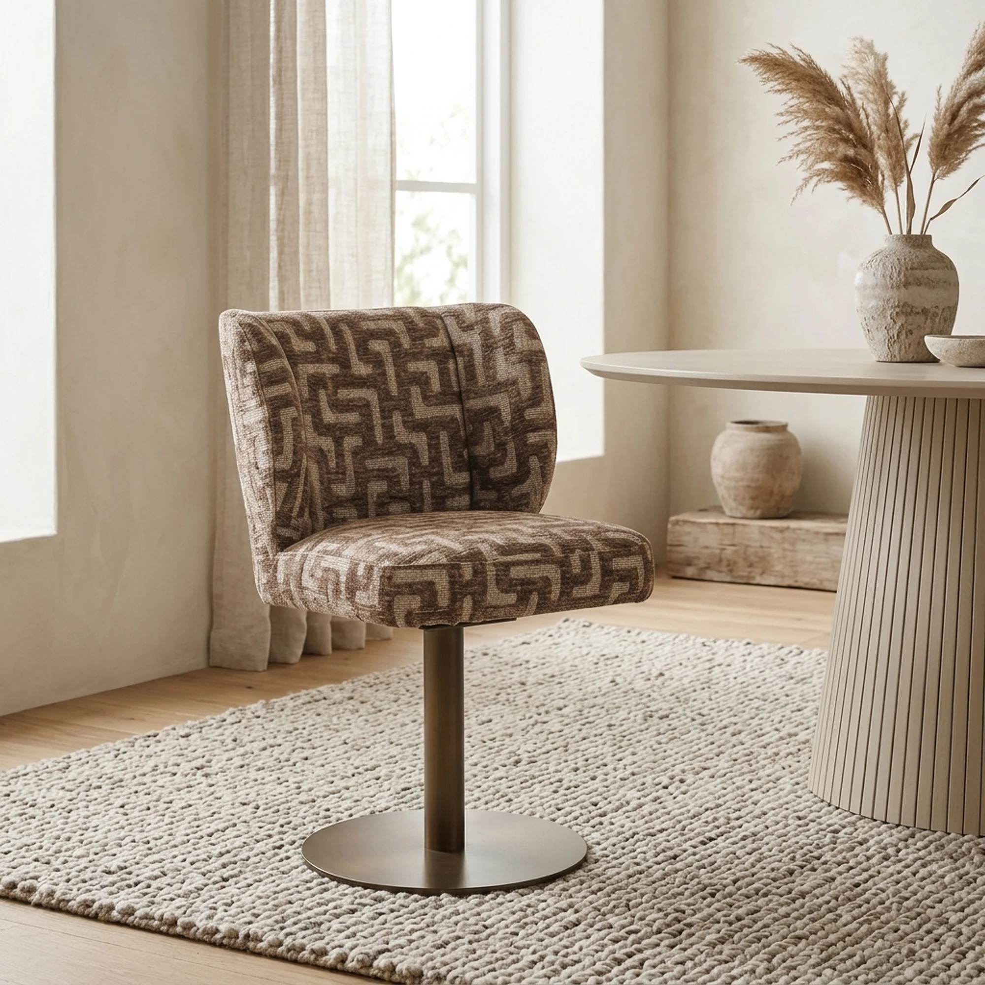 Esszimmerstuhl Fiona brown labyrinth drehbar - Richmond Interiors