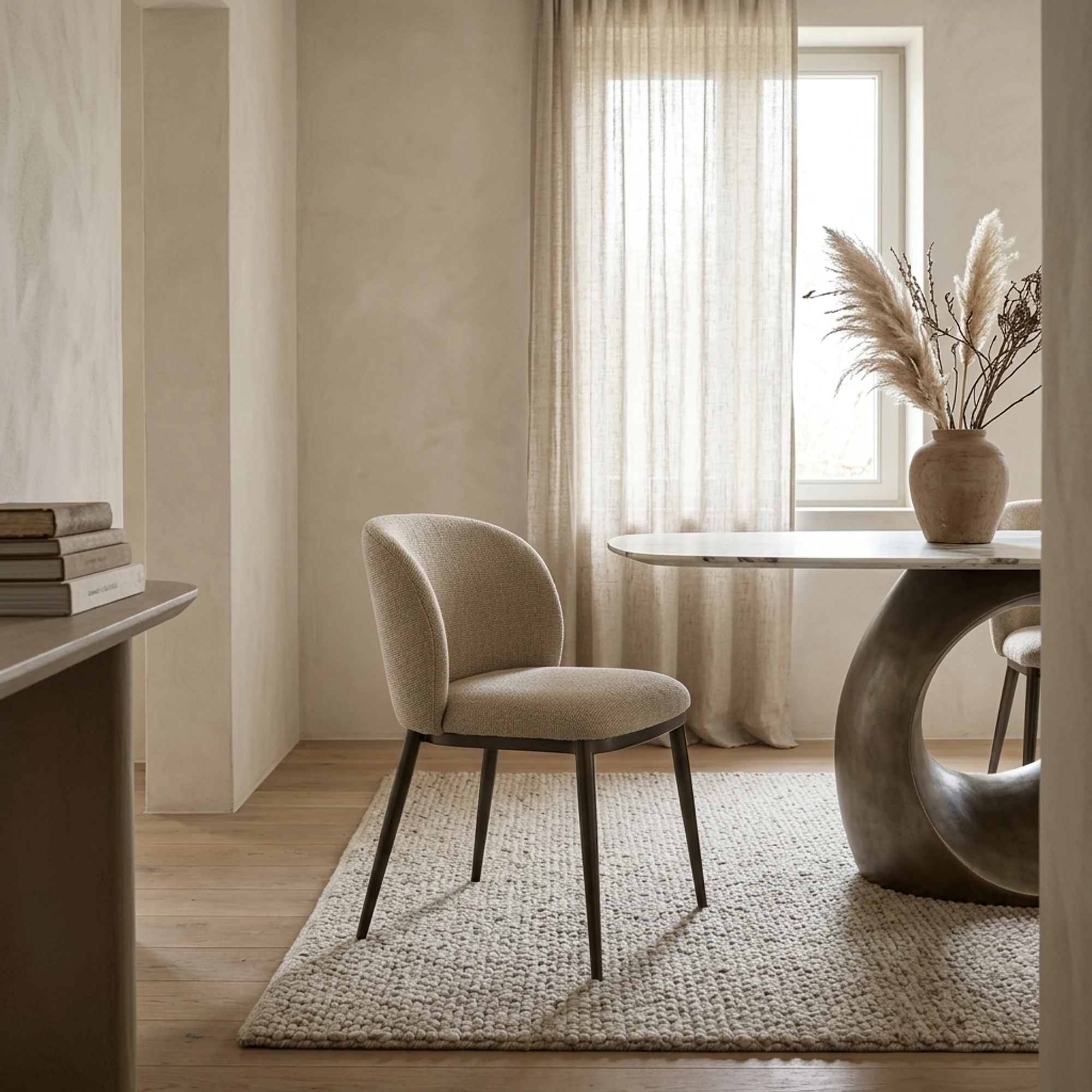 Silla de comedor Gandy biscotti retardante de llama - Richmond Interiors