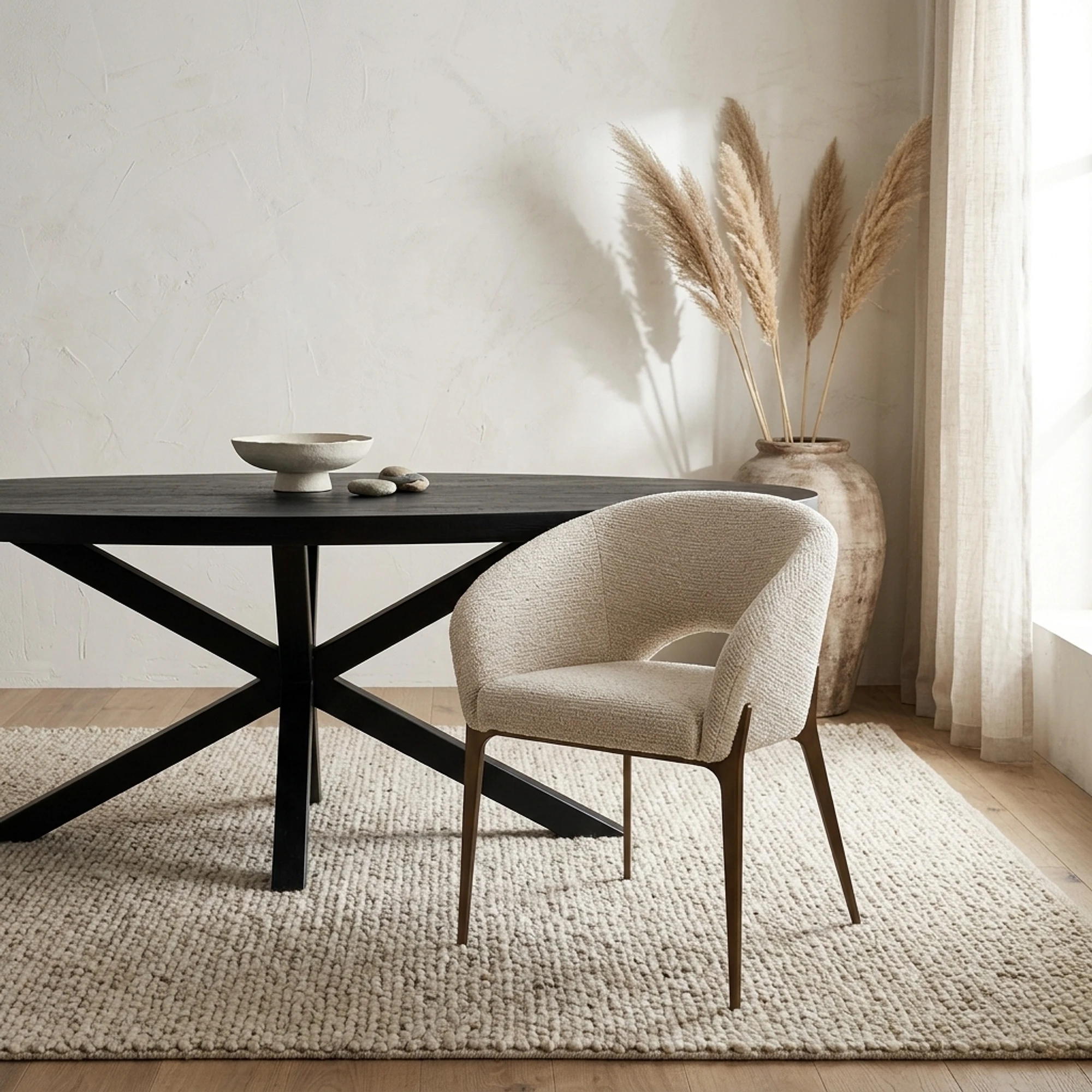 Esszimmerstuhl Kenzi natural linear feuerhemmend - Richmond Interiors