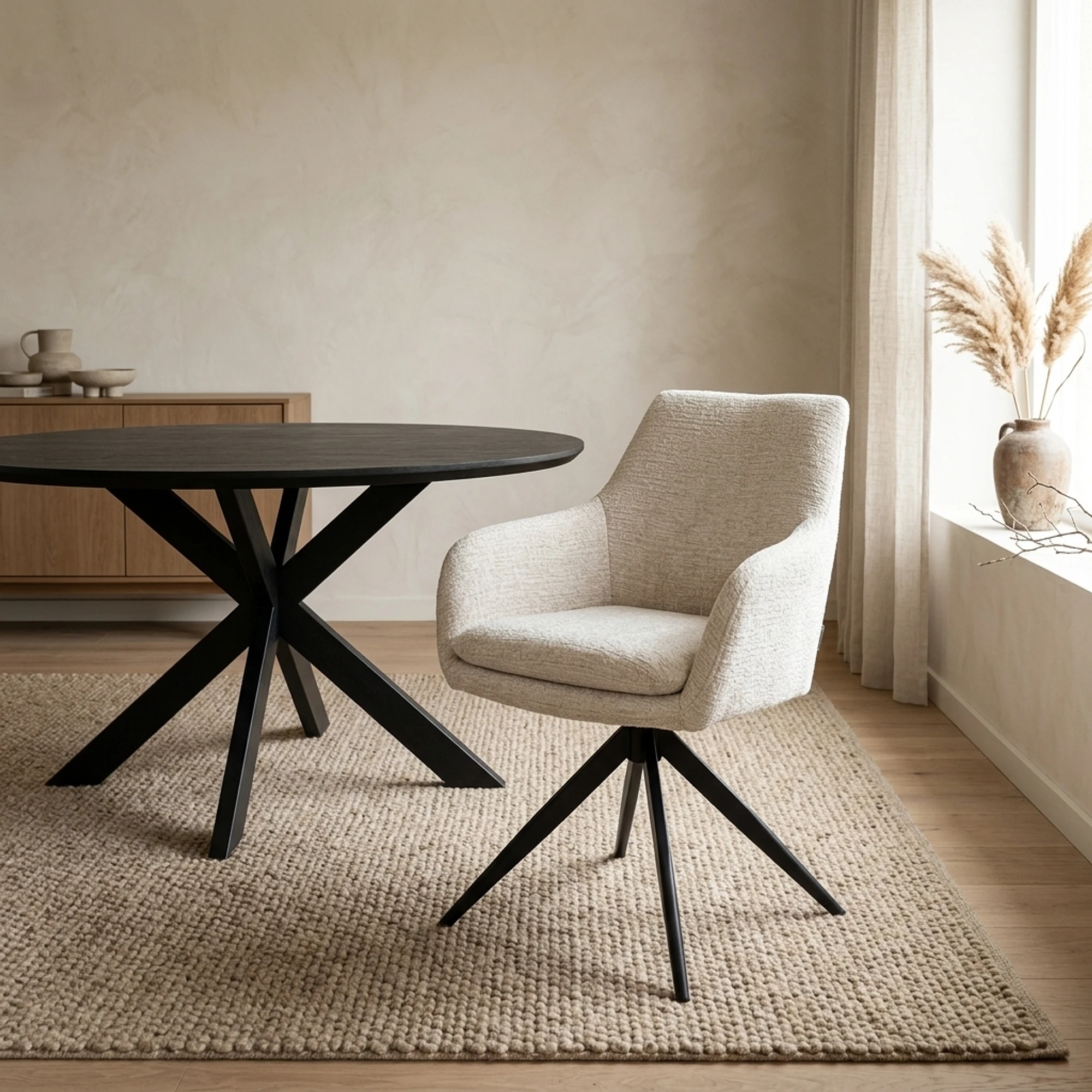 Eetkamerstoel Lisonne cream fusion draaibaar - Richmond Interiors