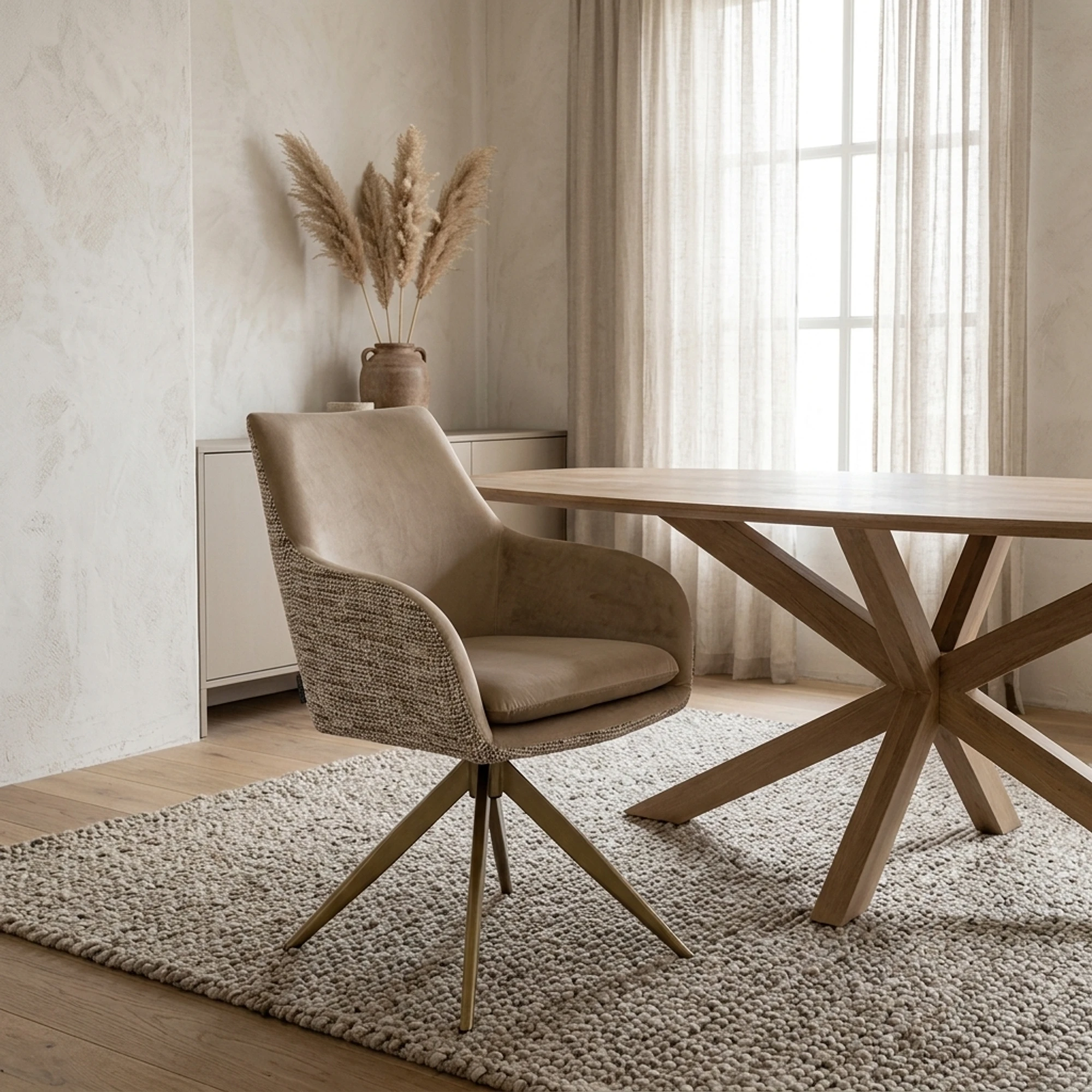 Lisonne dining chair trendy nature swivel - Richmond Interiors