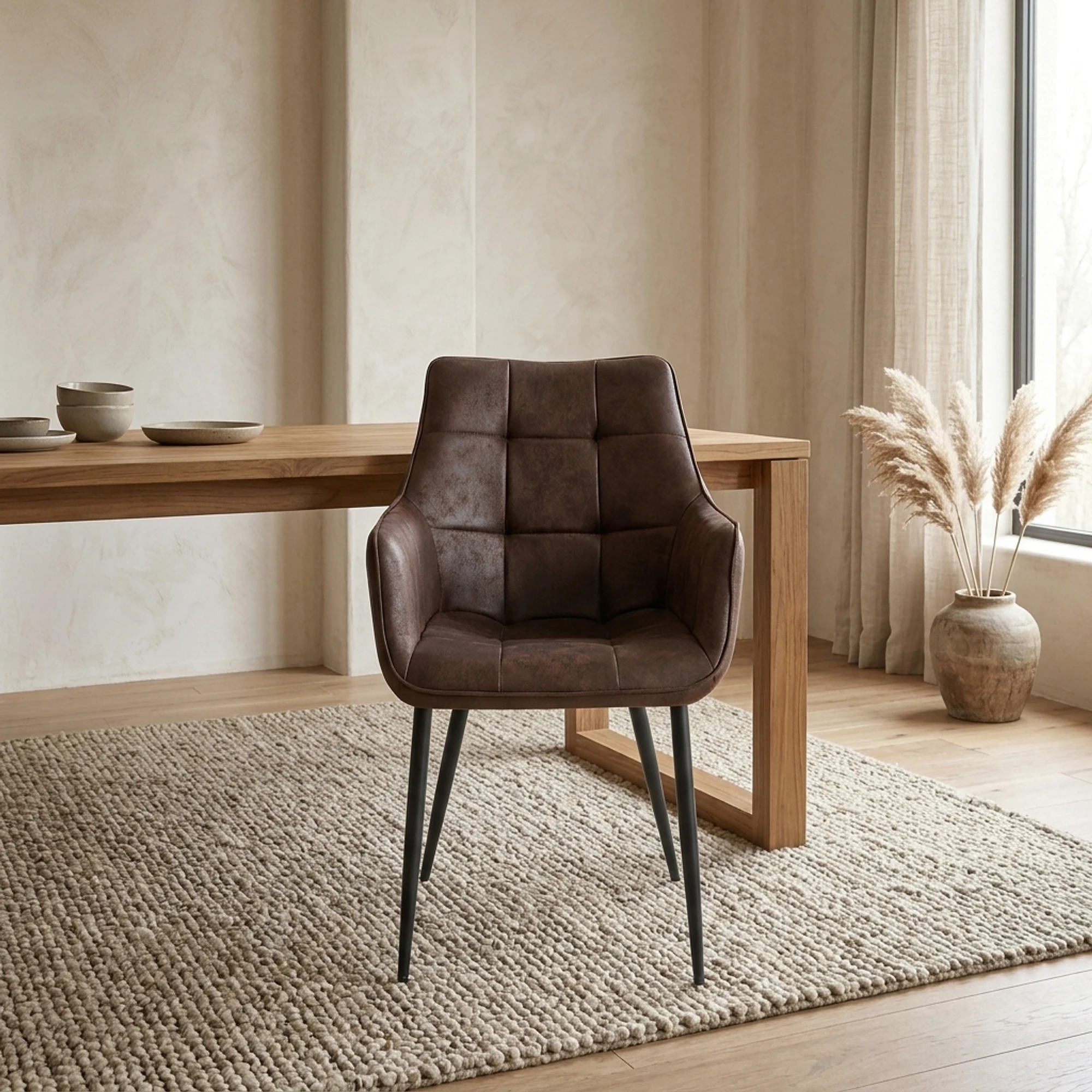 Dining Chair Lucille Arm CEP 09 Dark Brown - Benoa