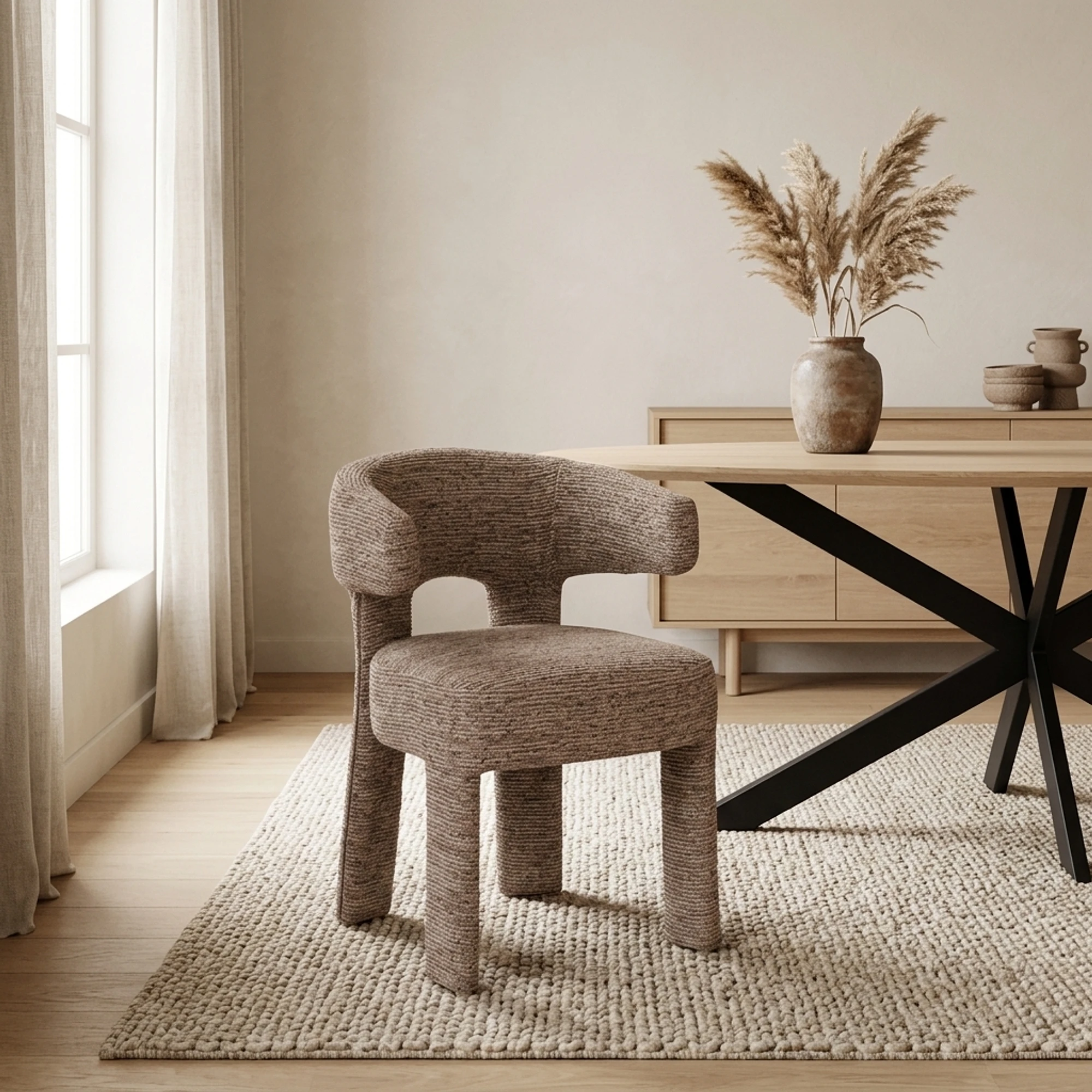 Dining Chair Nerio mocca linear - Richmond Interiors