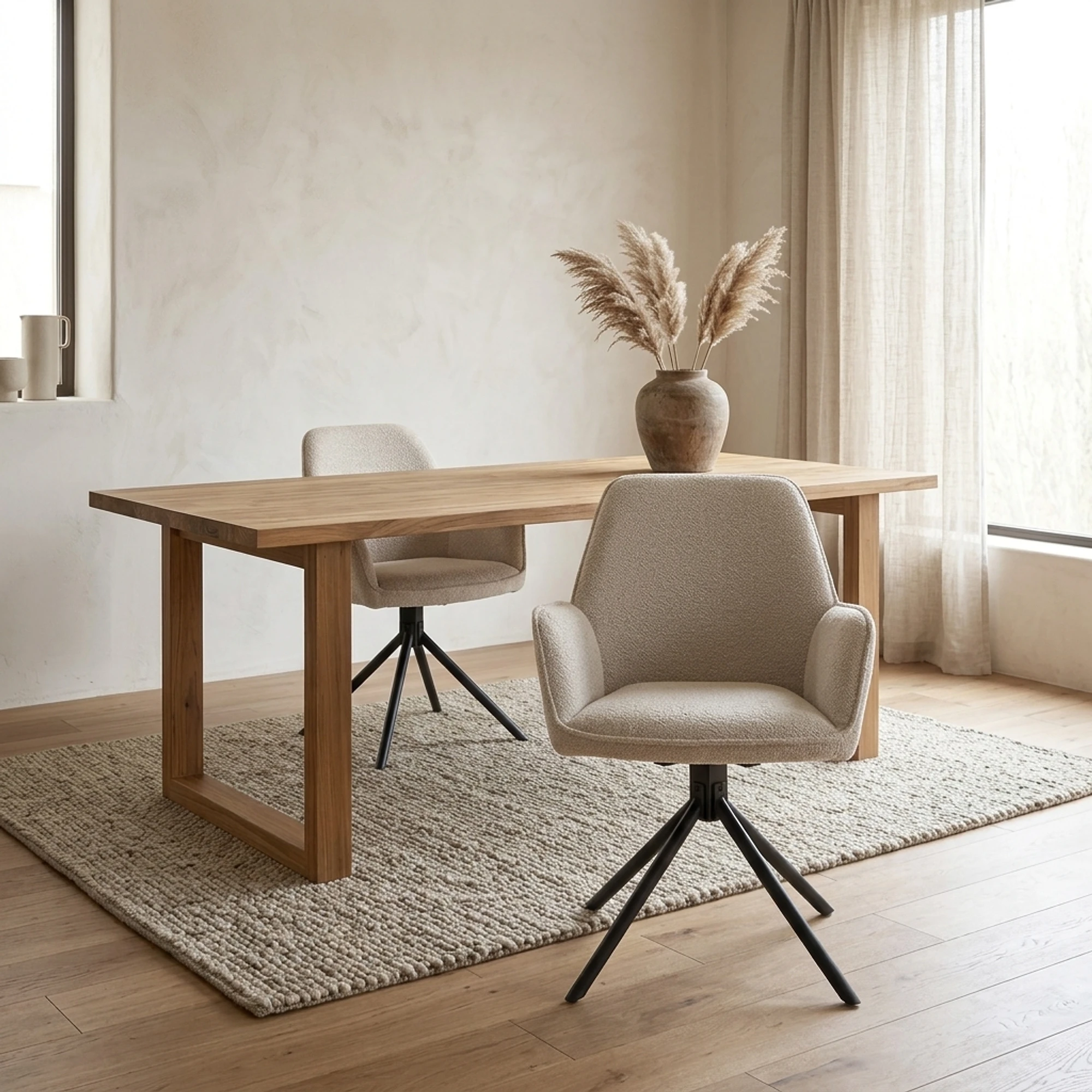 Dining Chair Noah Boucle Beige - Benoa