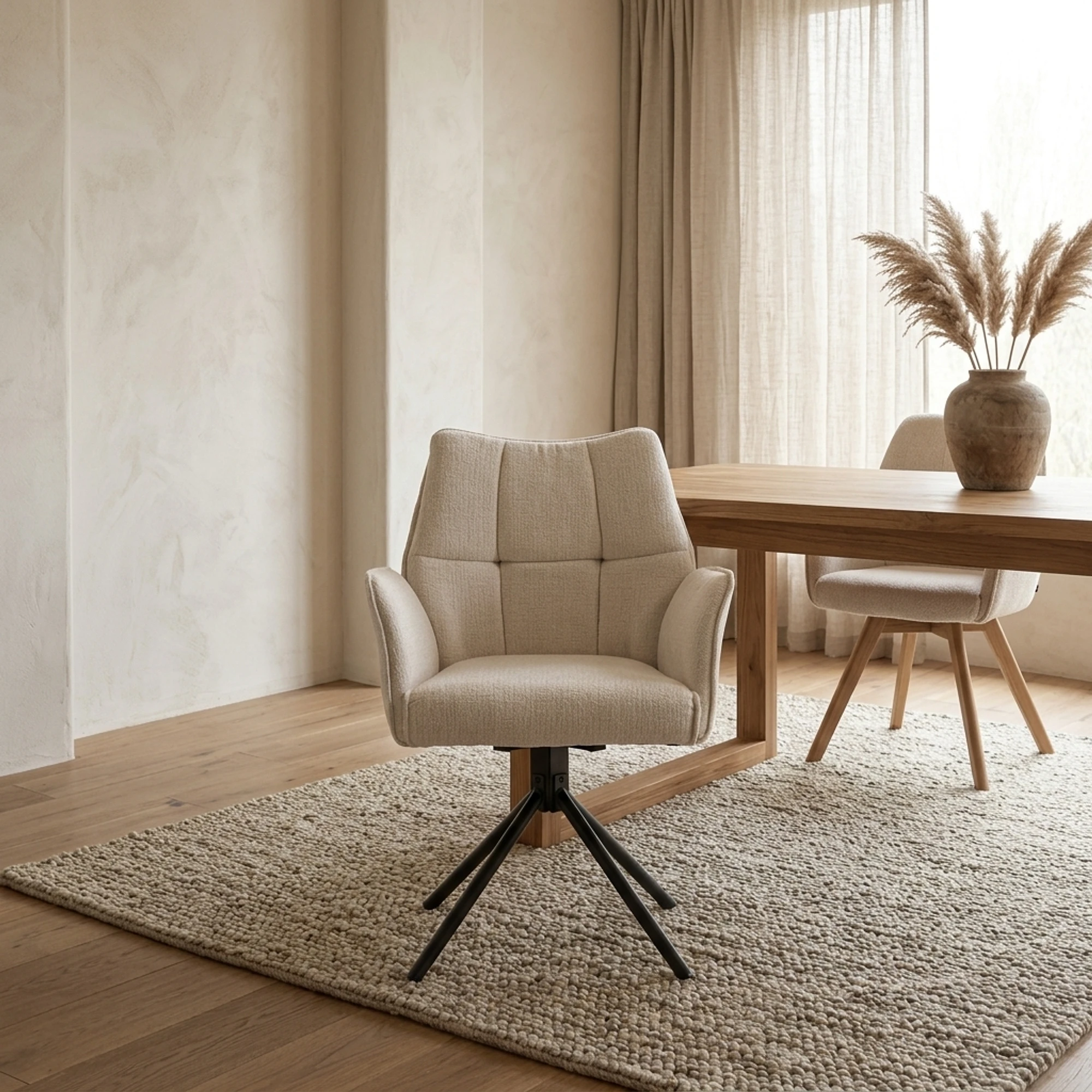Dining Chair Sem Tresor 22 Ecru (Fabric) - Benoa