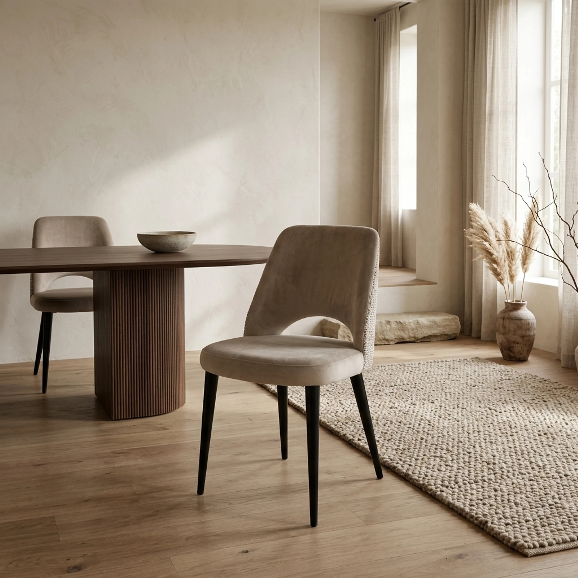 Dining Chair Tabitha trendy nature flame retardant (set of 2) - Richmond Interiors
