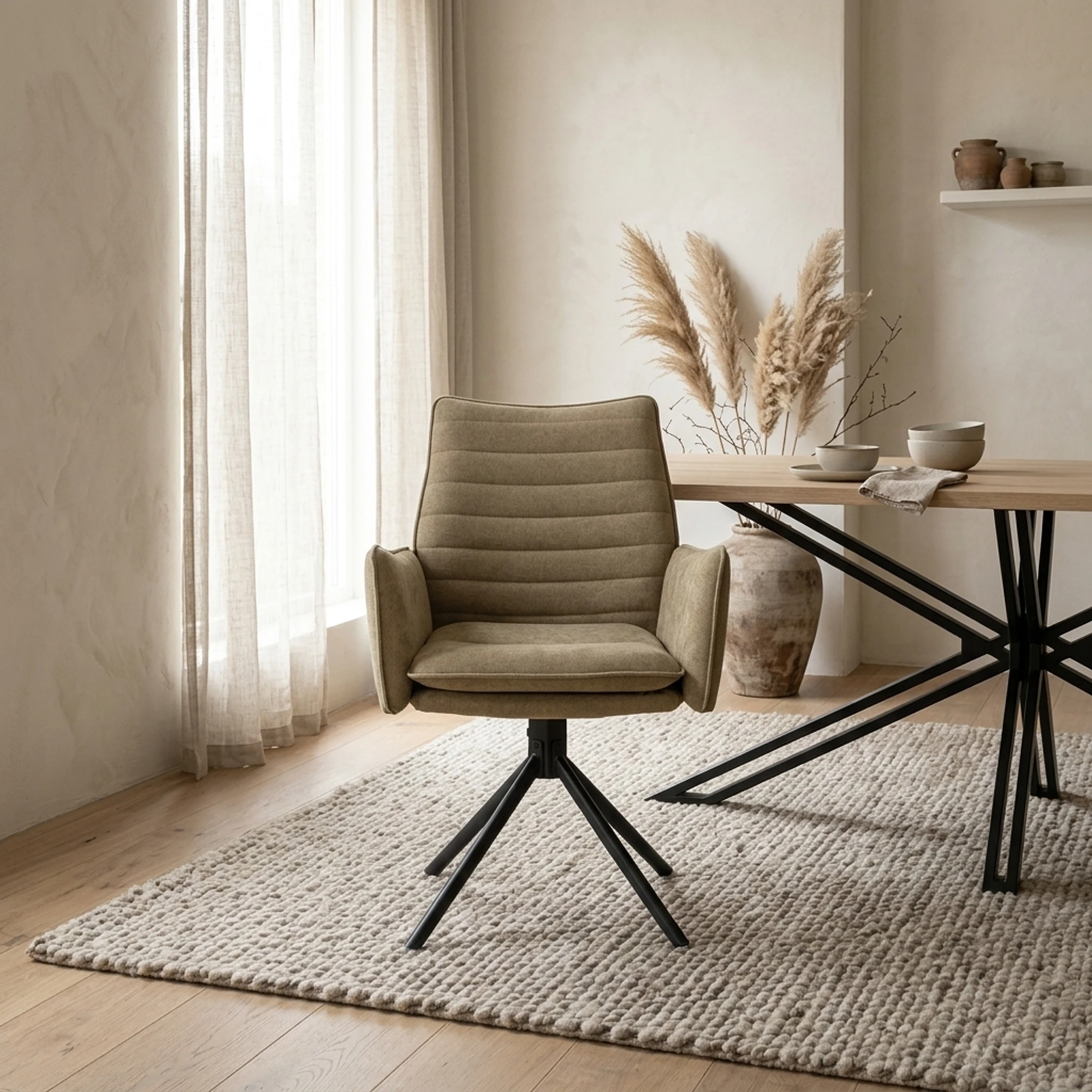 Tim Dining Chair Maloy 69 Khaki Green - Benoa