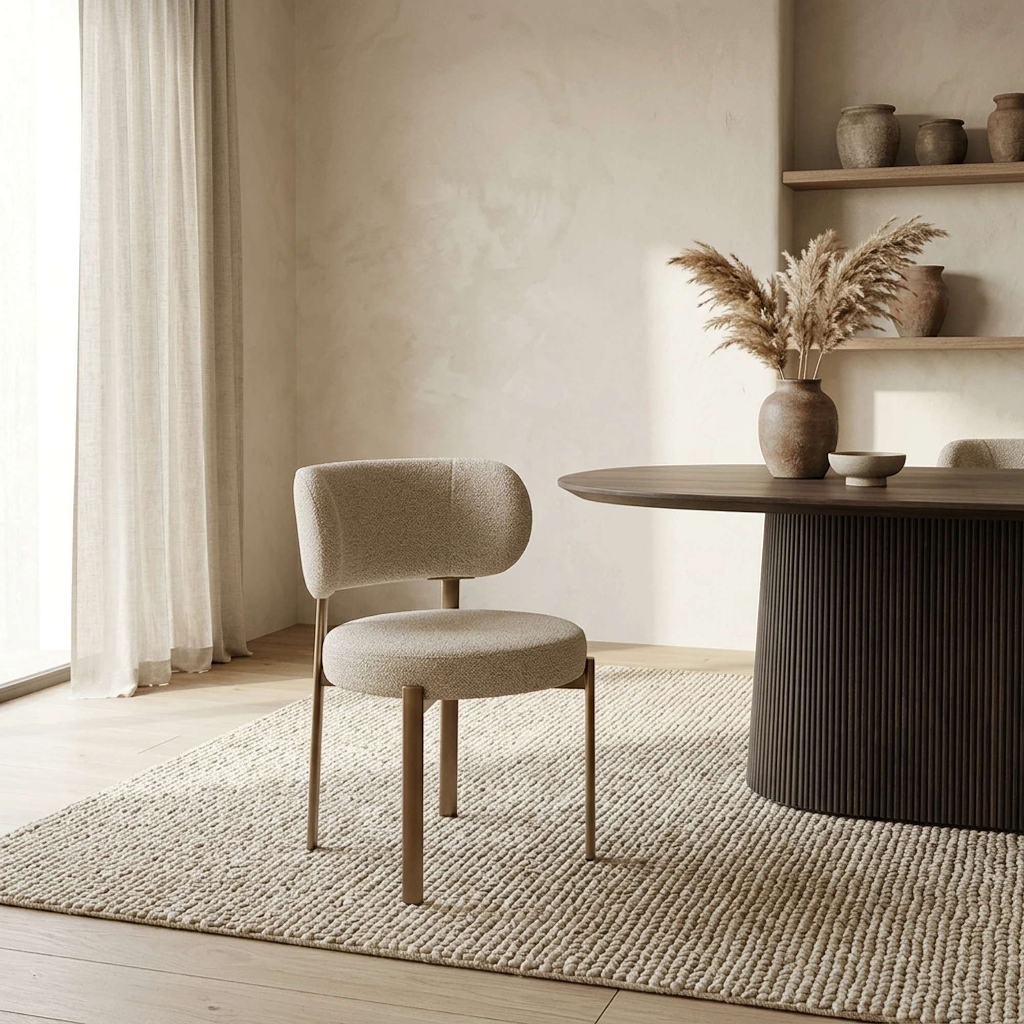 Esszimmerstuhl Zoey Beige (Stoff) - Livingfurn
