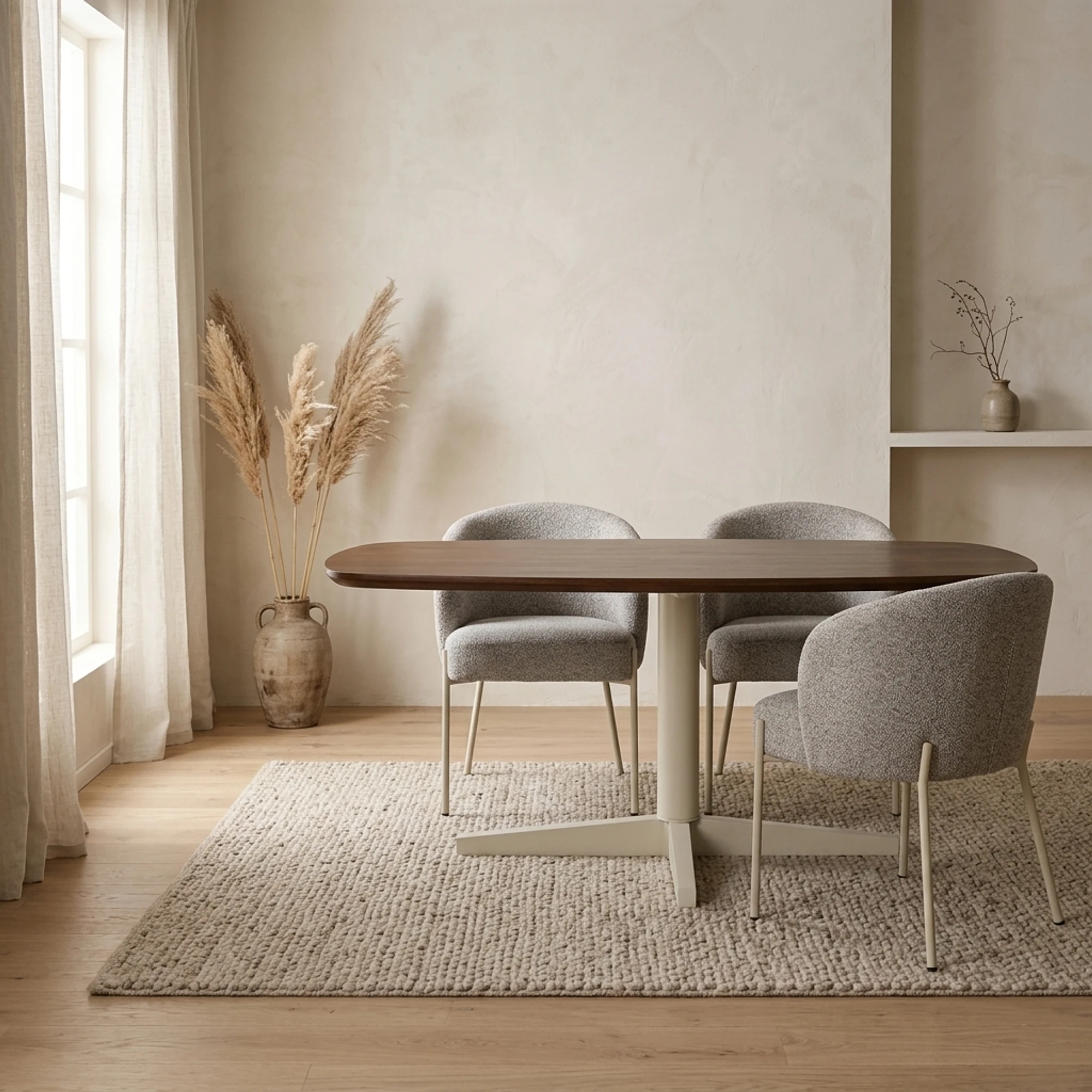 Esstisch Libra 160 cm, dänisch oval, Fuss beige - MySons