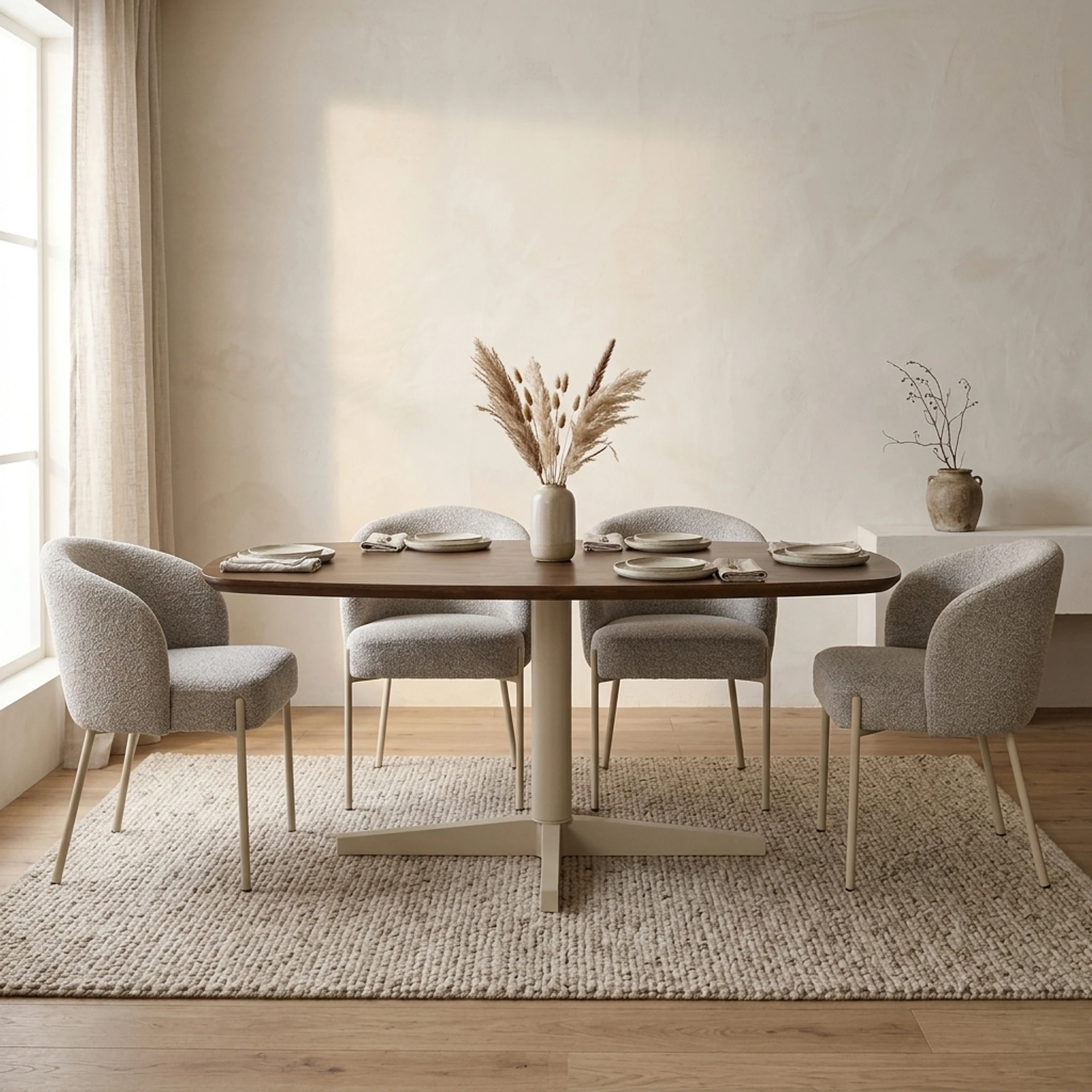 Esstisch Libra 190 cm, dänisch oval, Fuss beige - MySons